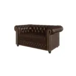 XXXLutz Lauterach - Ihr M&ouml;belhaus bei Bregenz Chesterfield-Sofa 2-sitzer mit Schlaffunktion Morin Braun vegan Leder