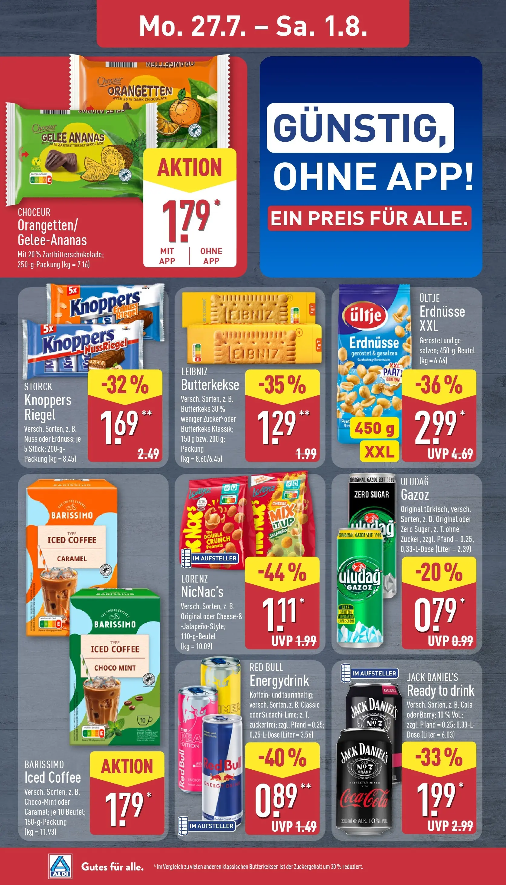 Aldi - ALDI Nord: Wochenangebote (ab 27.07.2026) » Angebote Online | Seite: 8 | Produkte: Erdnüsse, Cola, Ananas, Knoppers