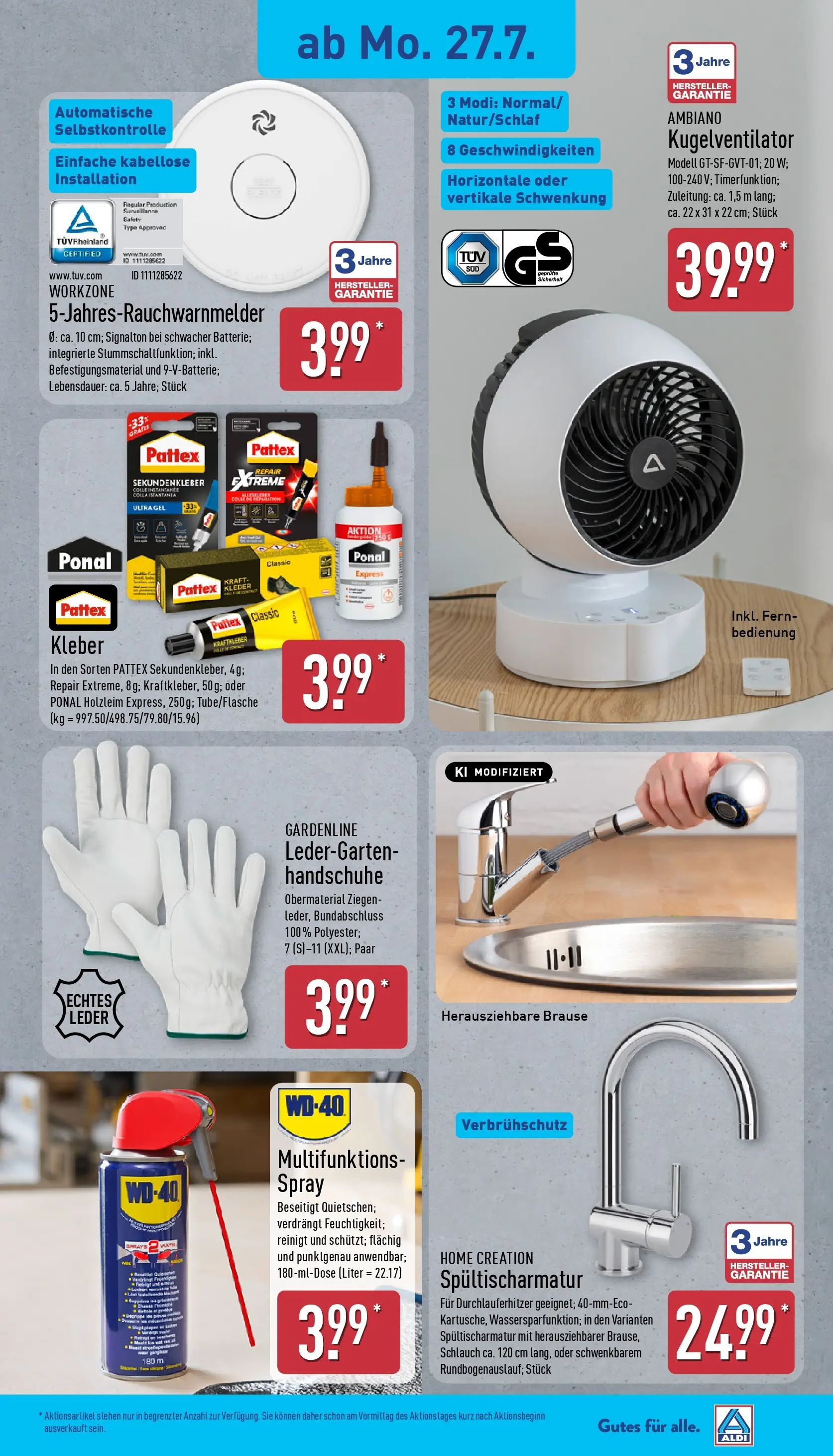 Aldi - ALDI Nord: Wochenangebote (ab 27.07.2026) » Angebote Online | Seite: 19 | Produkte: Handschuhe, Home creation