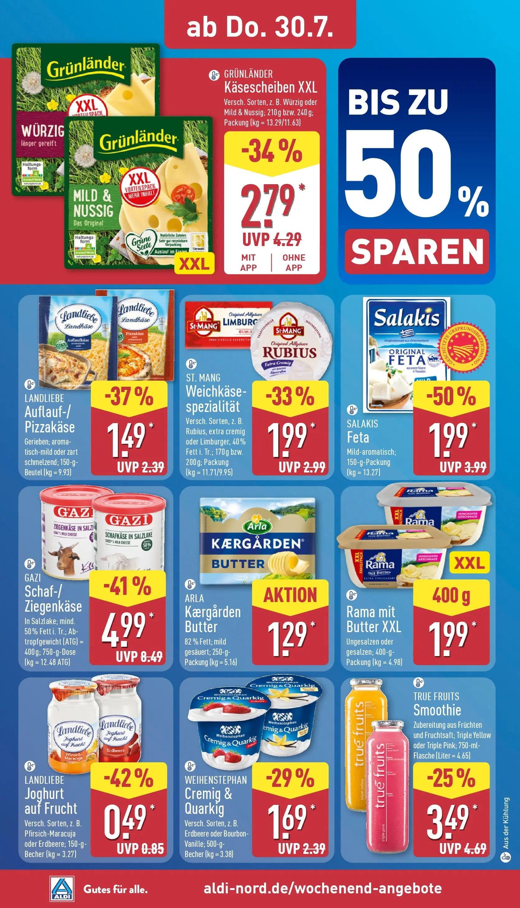 Aldi - ALDI Nord: Wochenangebote (ab 27.07.2026) » Angebote Online | Seite: 34 | Produkte: Ziegenkäse, Salakis, Landliebe joghurt, Bourbon