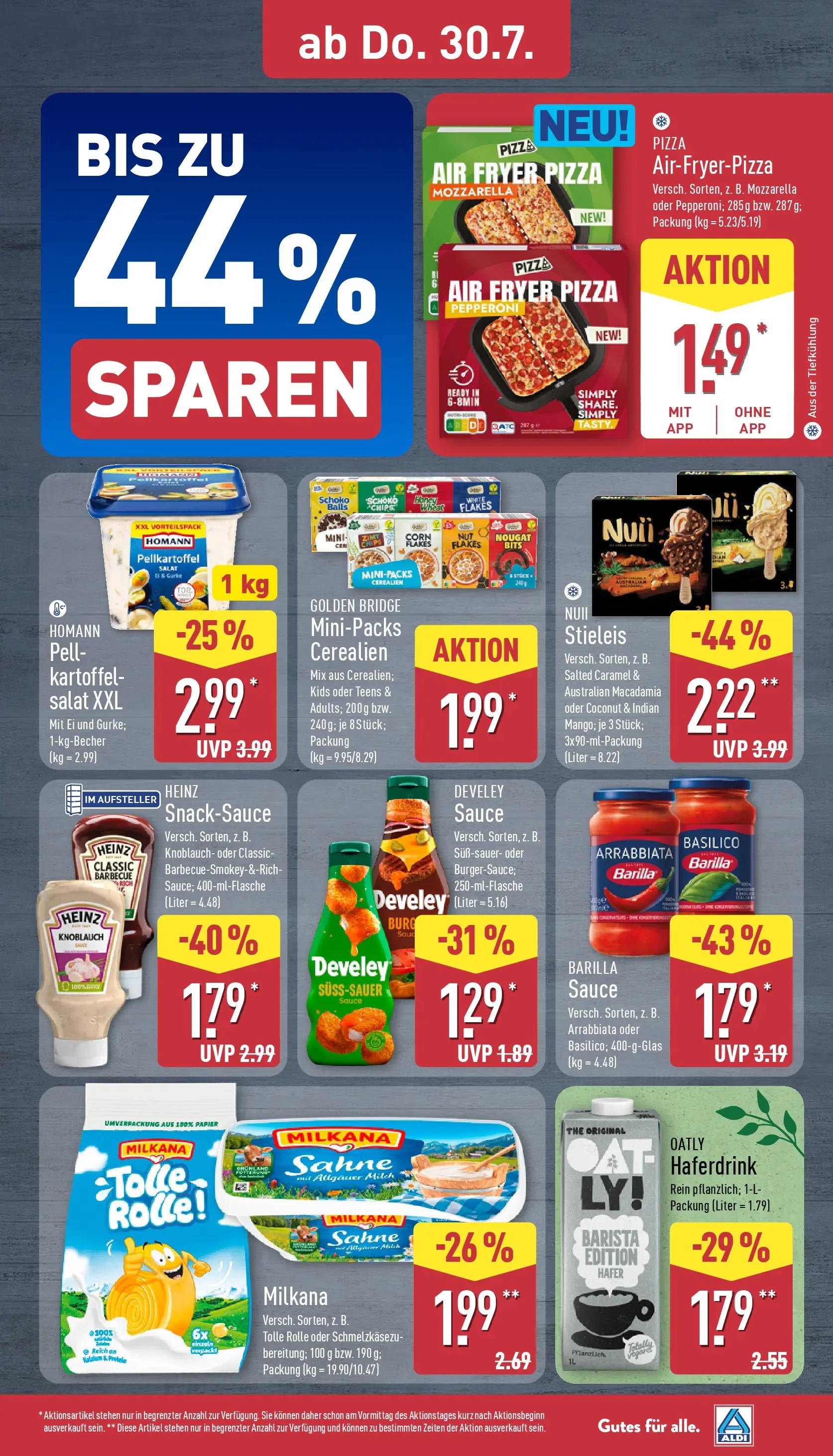 Aldi - ALDI Nord: Wochenangebote (ab 27.07.2026) » Angebote Online | Seite: 35 | Produkte: Milch, Barilla, Knoblauch, Sahne