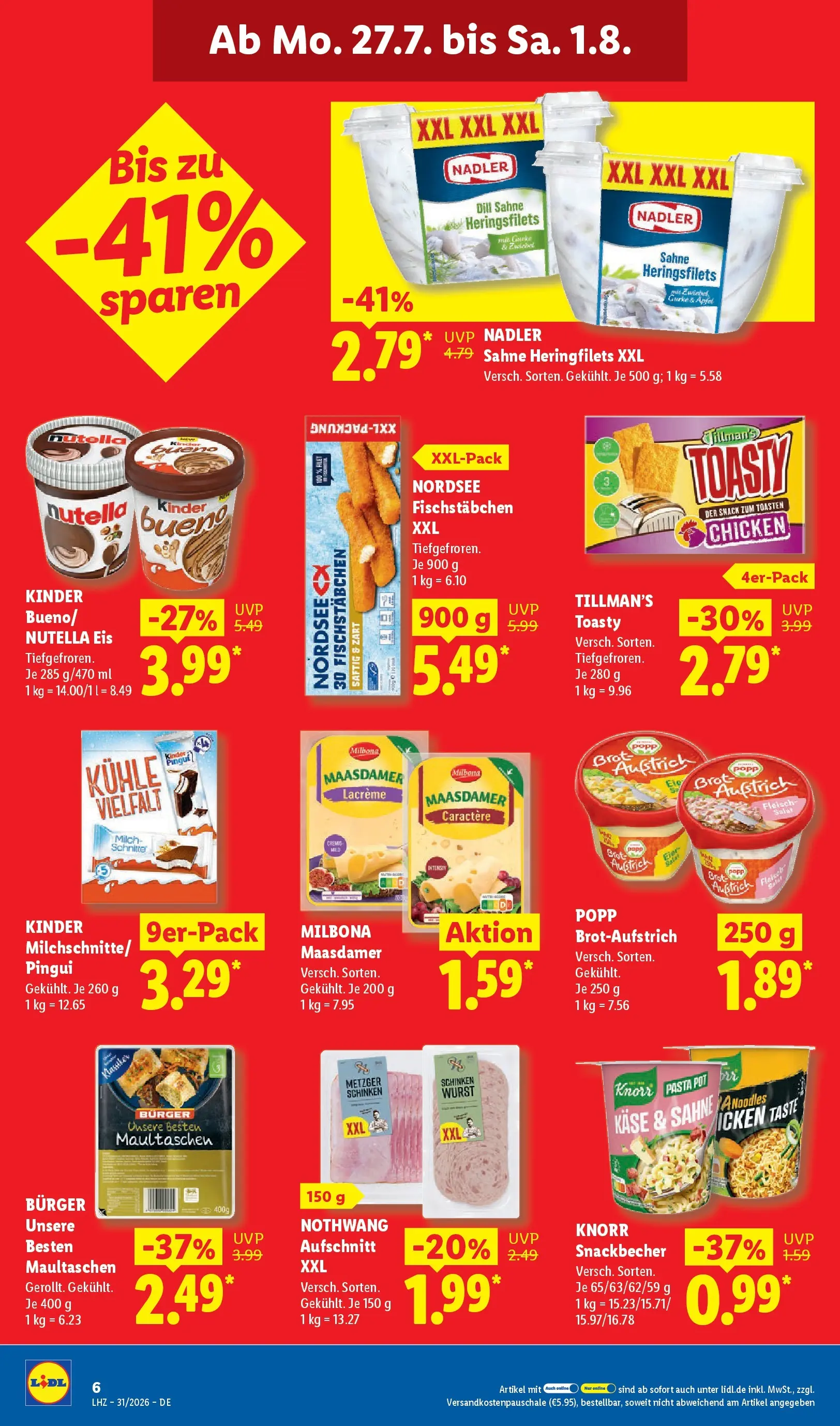 Lidl Prospekt Einbeck (ab 27.07.2026) ยป Angebote online | Seite: 16 | Produkte: Burger, Knorr, Wurst, Dill Lidl Prospekt Einbeck (ab 27.07.2026) zum Blรคttern ยป Angebote | Seite: 16 | Produkte: Burger, Knorr, Wurst, Dill