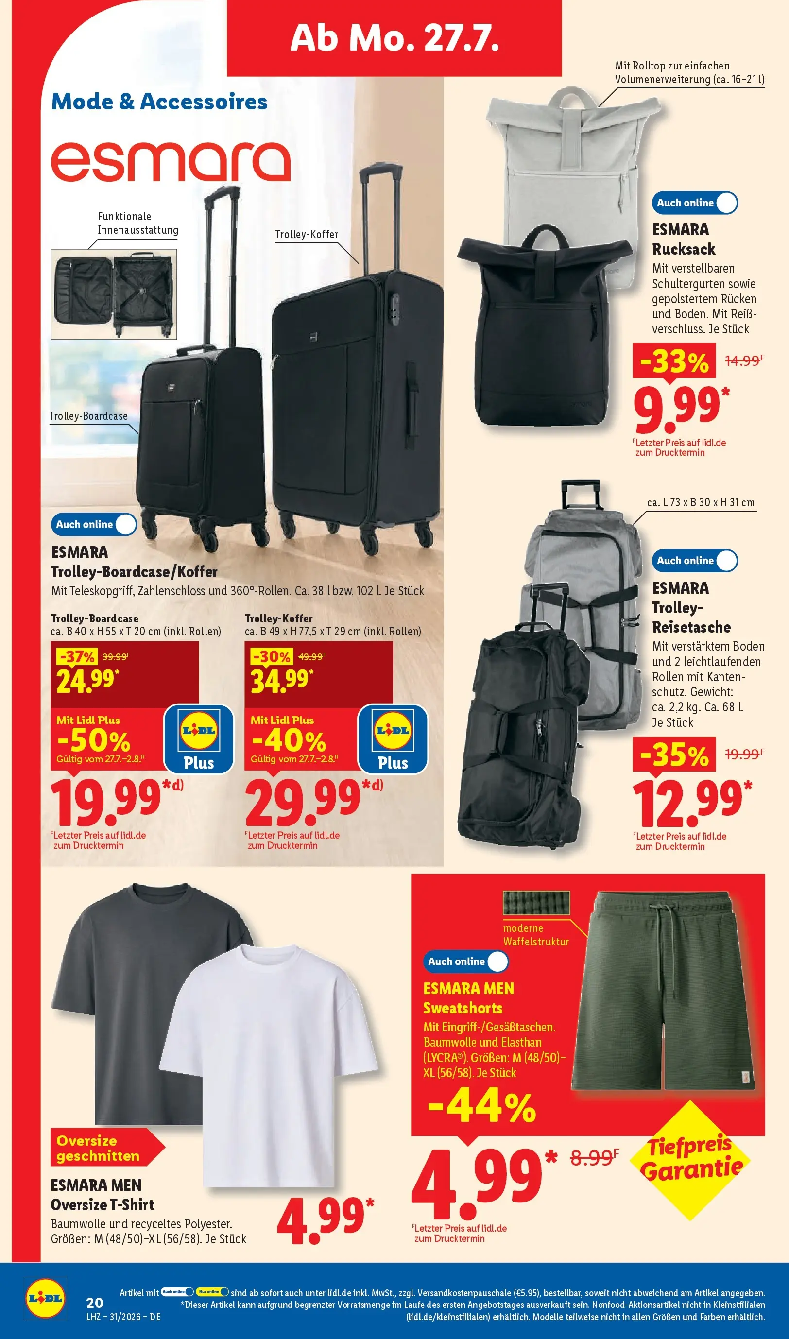Lidl Prospekt Einbeck (ab 27.07.2026) ยป Angebote online | Seite: 36 | Produkte: T-Shirt, Sweatshorts, Rucksack, Reisetasche Lidl Prospekt Einbeck (ab 27.07.2026) zum Blรคttern ยป Angebote | Seite: 36 | Produkte: T-Shirt, Sweatshorts, Rucksack, Reisetasche