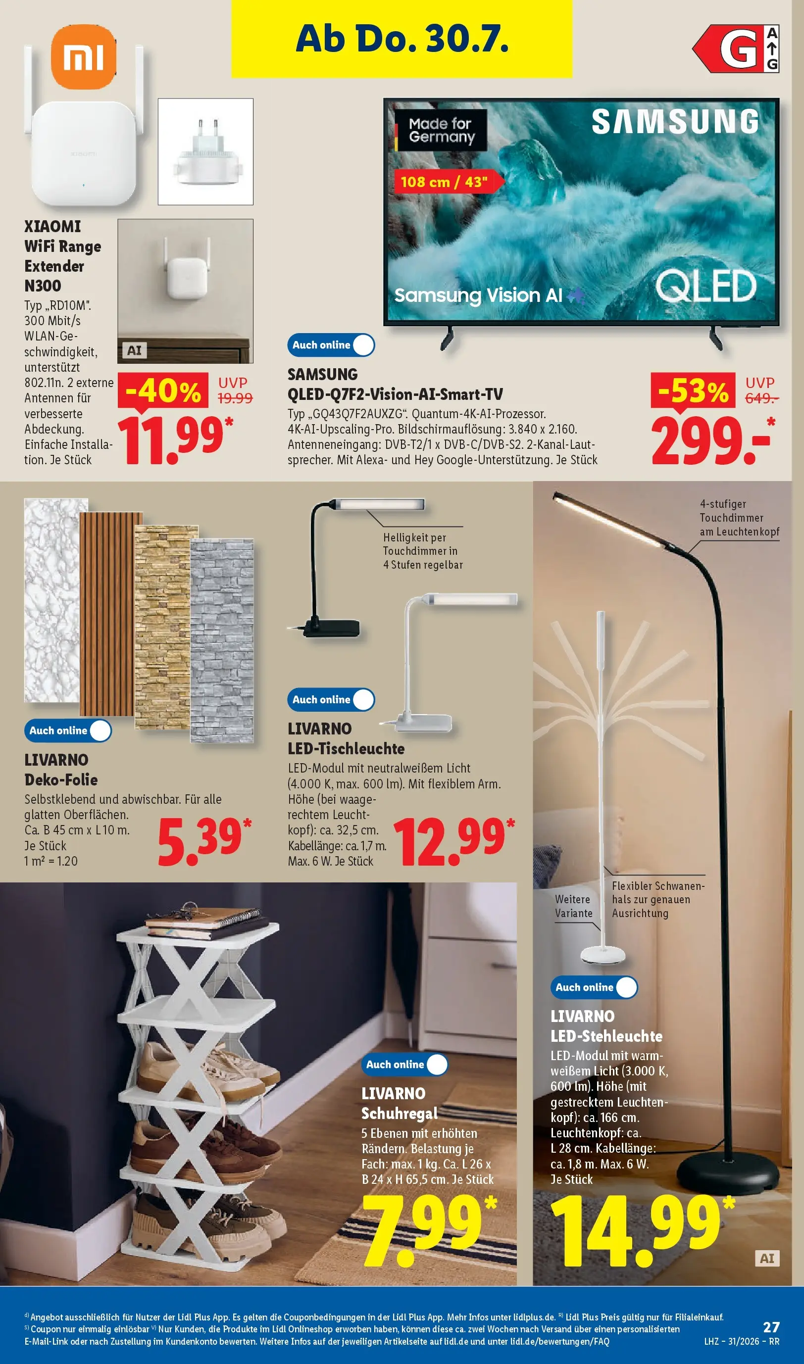 Lidl Prospekt Gelsenkirchen (ab 27.07.2026) ยป Angebote online | Seite: 43 | Produkte: Xiaomi, Schuhregal, Samsung, Smart TV Lidl Prospekt Gelsenkirchen (ab 27.07.2026) zum Blรคttern ยป Angebote | Seite: 43 | Produkte: Xiaomi, Schuhregal, Samsung, Smart TV