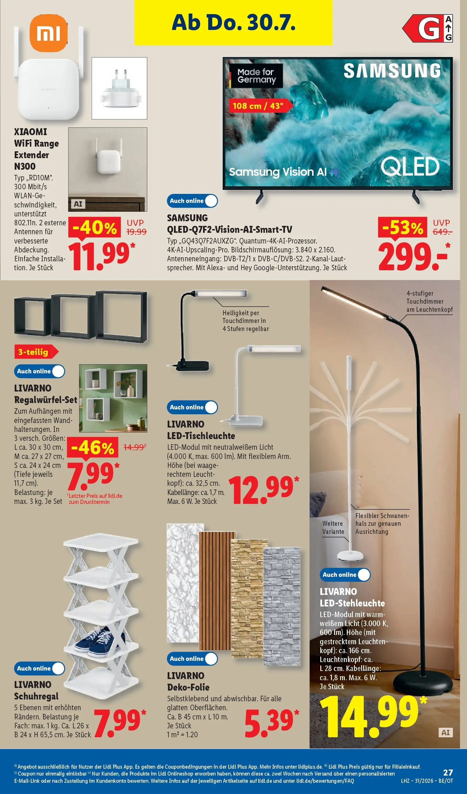 Lidl Prospekt Malchow (ab 27.07.2026) ยป Angebote online | Seite: 43 | Produkte: Xiaomi, Schuhregal, Samsung, TV Lidl Prospekt Malchow (ab 27.07.2026) zum Blรคttern ยป Angebote | Seite: 43 | Produkte: Xiaomi, Schuhregal, Samsung, TV