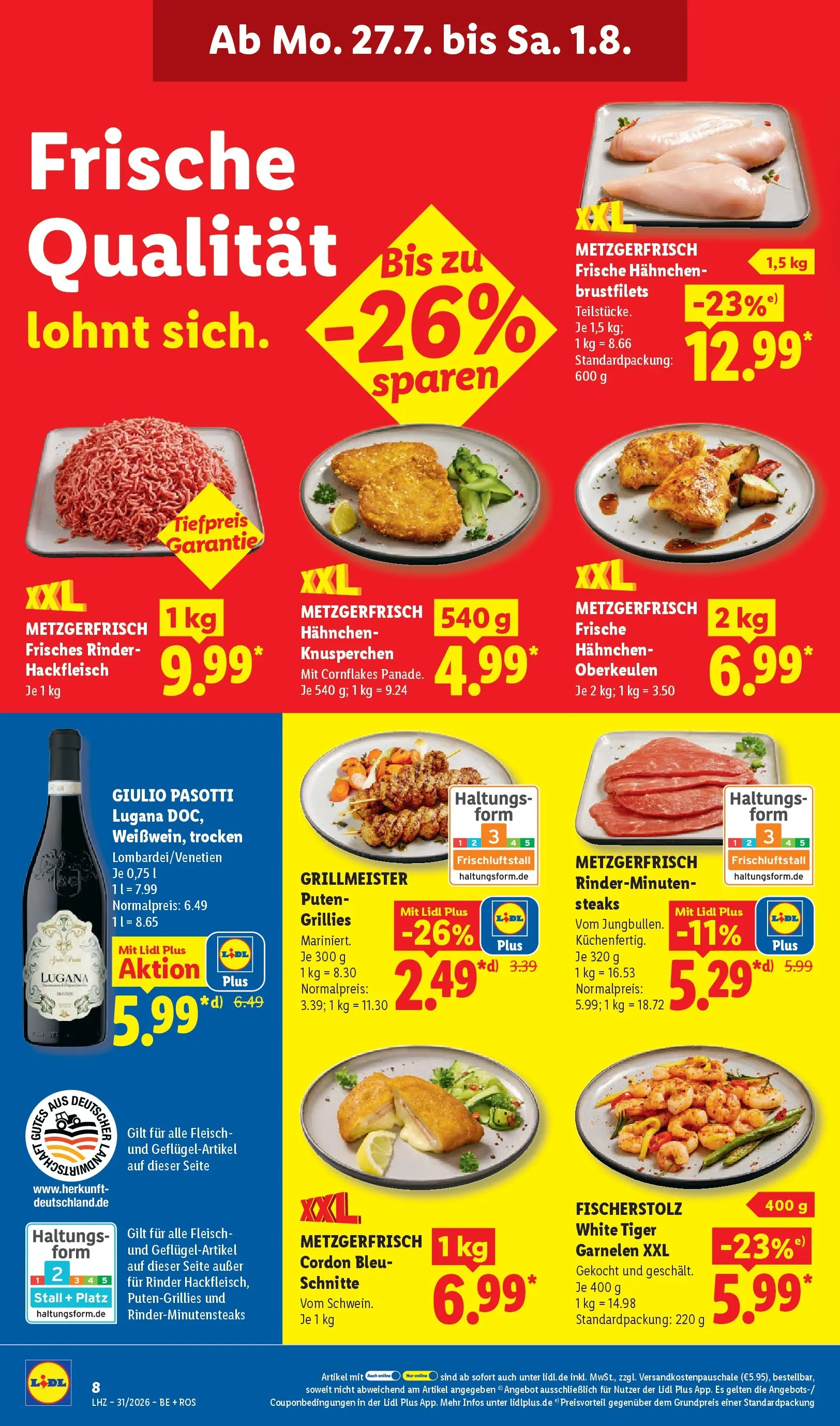 Lidl Prospekt Malchow (ab 27.07.2026) ยป Angebote online | Seite: 12 | Produkte: Garnelen, Tiger garnelen, Fleisch, Hackfleisch Lidl Prospekt Malchow (ab 27.07.2026) zum Blรคttern ยป Angebote | Seite: 12 | Produkte: Garnelen, Tiger garnelen, Fleisch, Hackfleisch