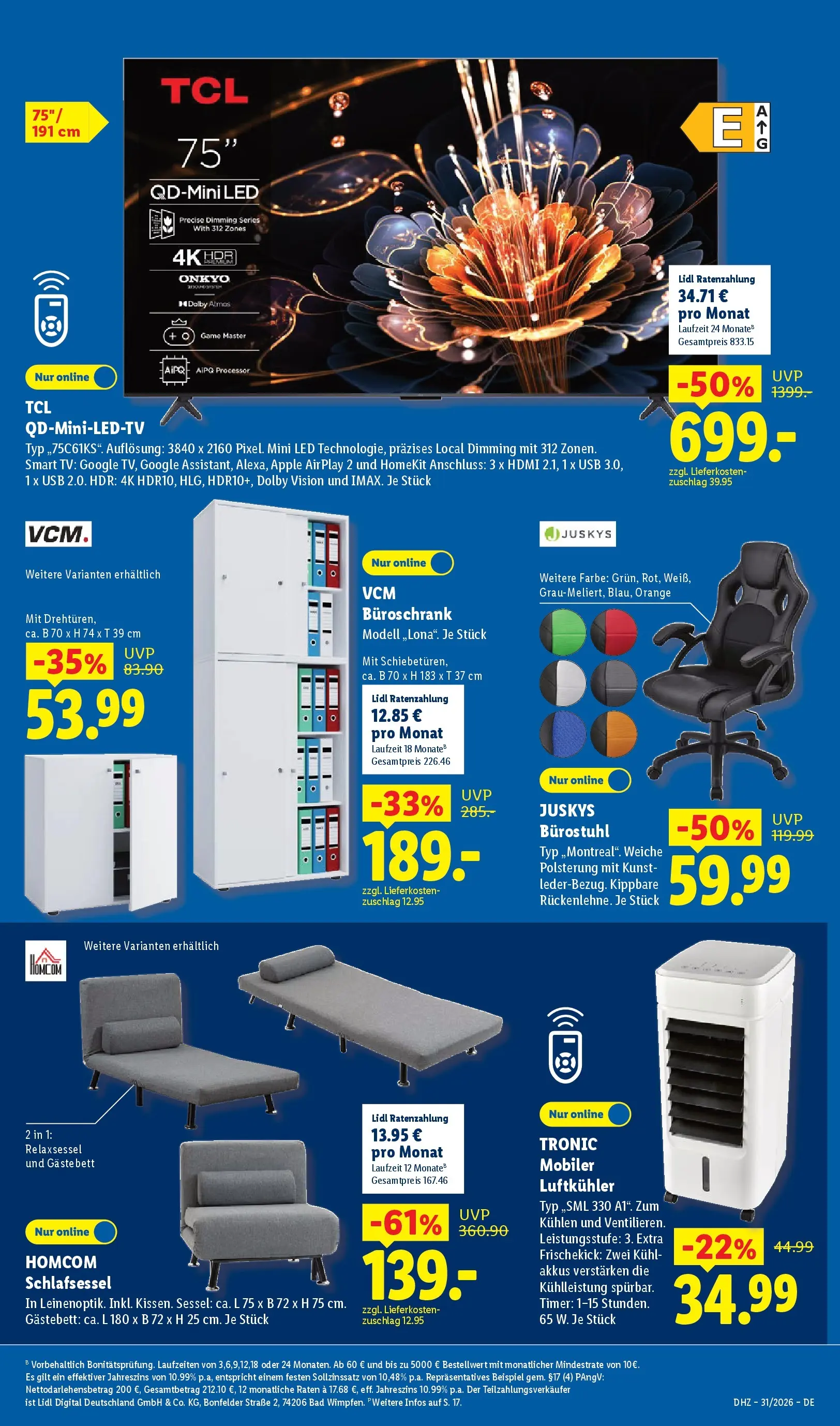 Lidl Prospekt Einbeck (ab 27.07.2026) ยป Angebote online | Seite: 51 | Produkte: Relaxsessel, Sofa, Smart TV, TV Lidl Prospekt Einbeck (ab 27.07.2026) zum Blรคttern ยป Angebote | Seite: 51 | Produkte: Relaxsessel, Sofa, Smart TV, TV