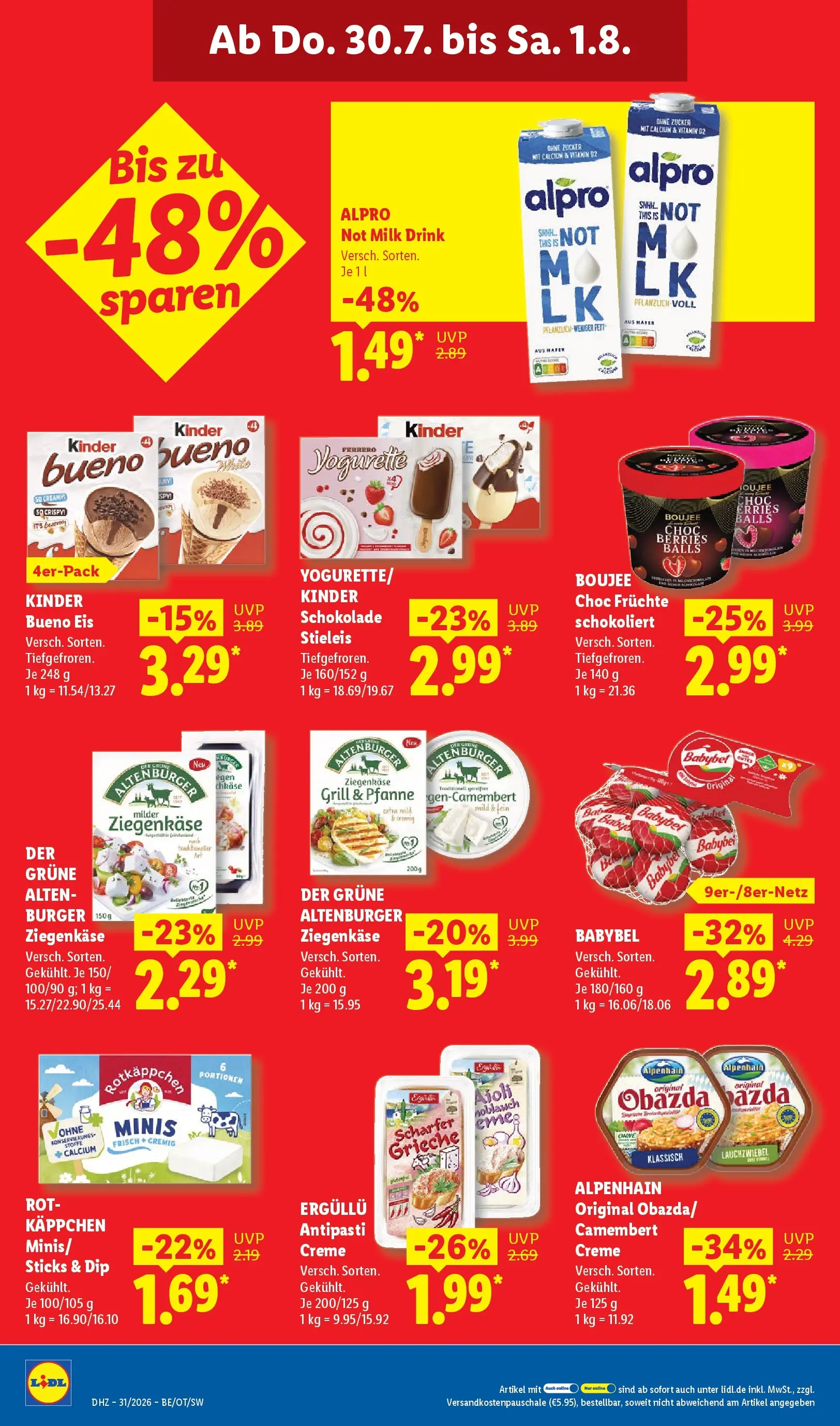 Lidl Prospekt Malchow (ab 27.07.2026) ยป Angebote online | Seite: 62 | Produkte: Kinder schokolade, Alpro, Babybel, Eis Lidl Prospekt Malchow (ab 27.07.2026) zum Blรคttern ยป Angebote | Seite: 62 | Produkte: Kinder schokolade, Alpro, Babybel, Eis
