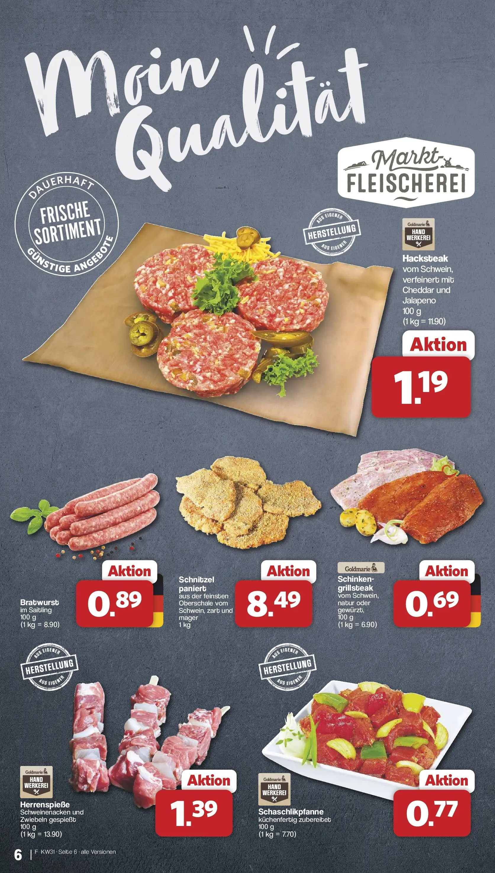 Famila Nordwest - Famila: Wochenangebote (ab 27.07.2026) zum Blättern | Seite: 6 | Produkte: Bratwurst, Schnitzel, Zwiebeln, Schinken