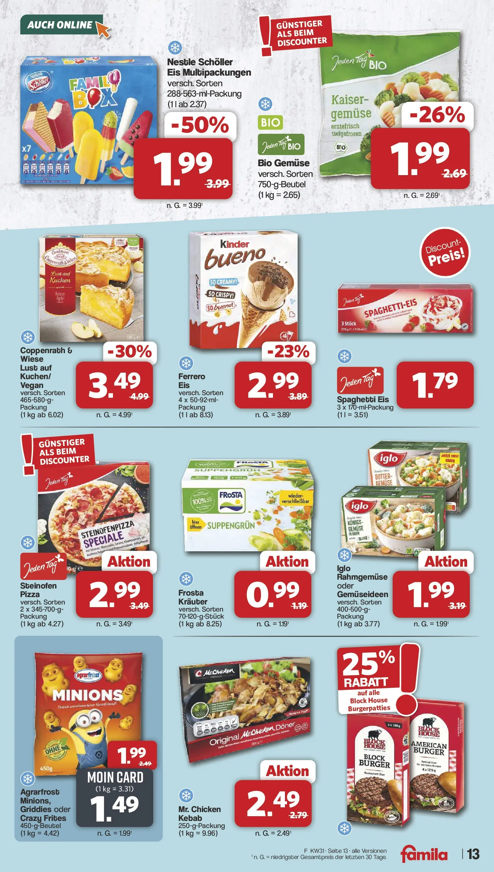 Famila Nordwest - Famila: Wochenangebote (ab 27.07.2026) zum Blättern | Seite: 13 | Produkte: Butter, Iglo, Äpfel, Eis