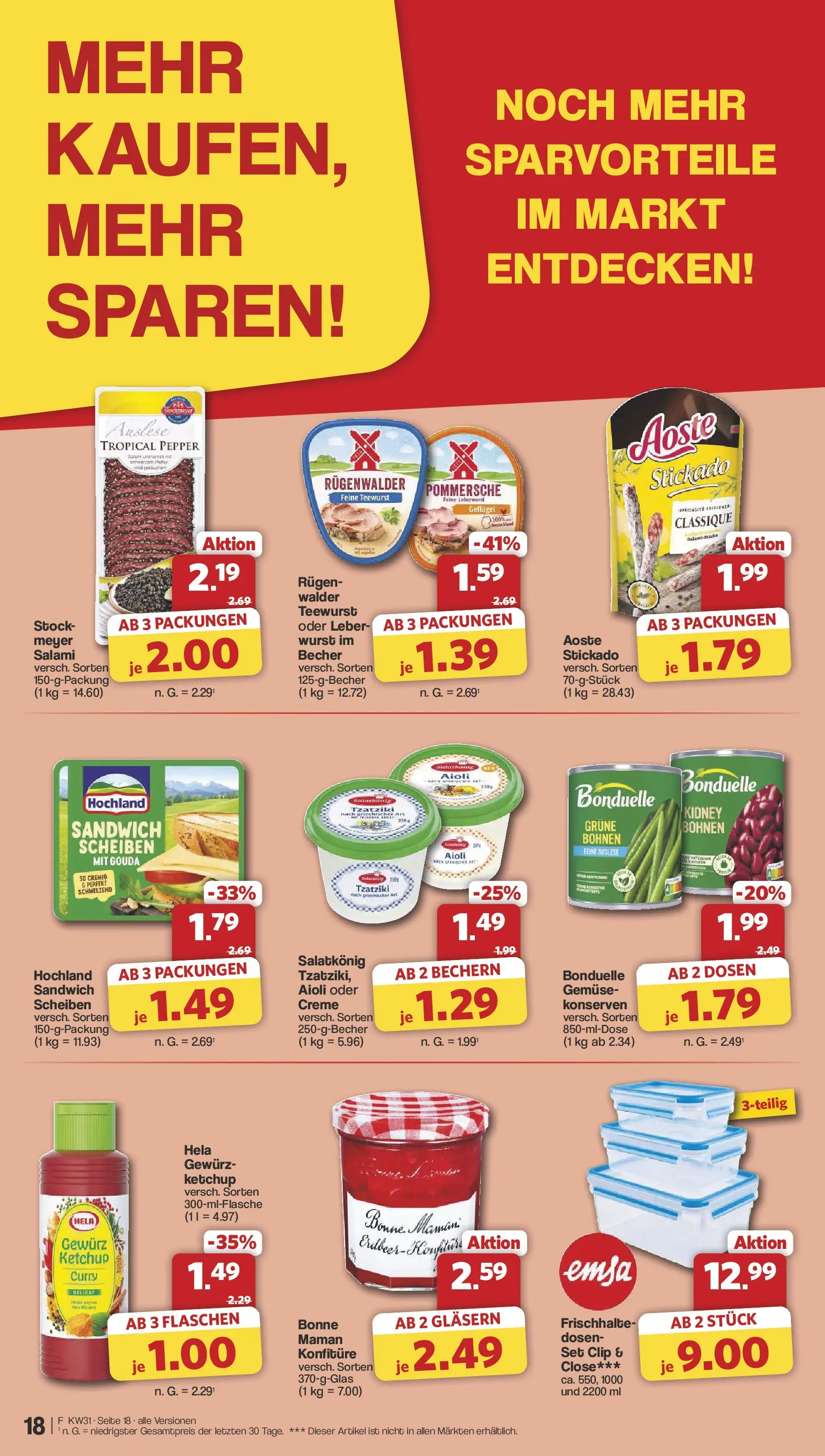Famila Nordwest - Famila: Wochenangebote (ab 27.07.2026) zum Blättern | Seite: 18 | Produkte: Gouda, Creme, Gemüse, Salami