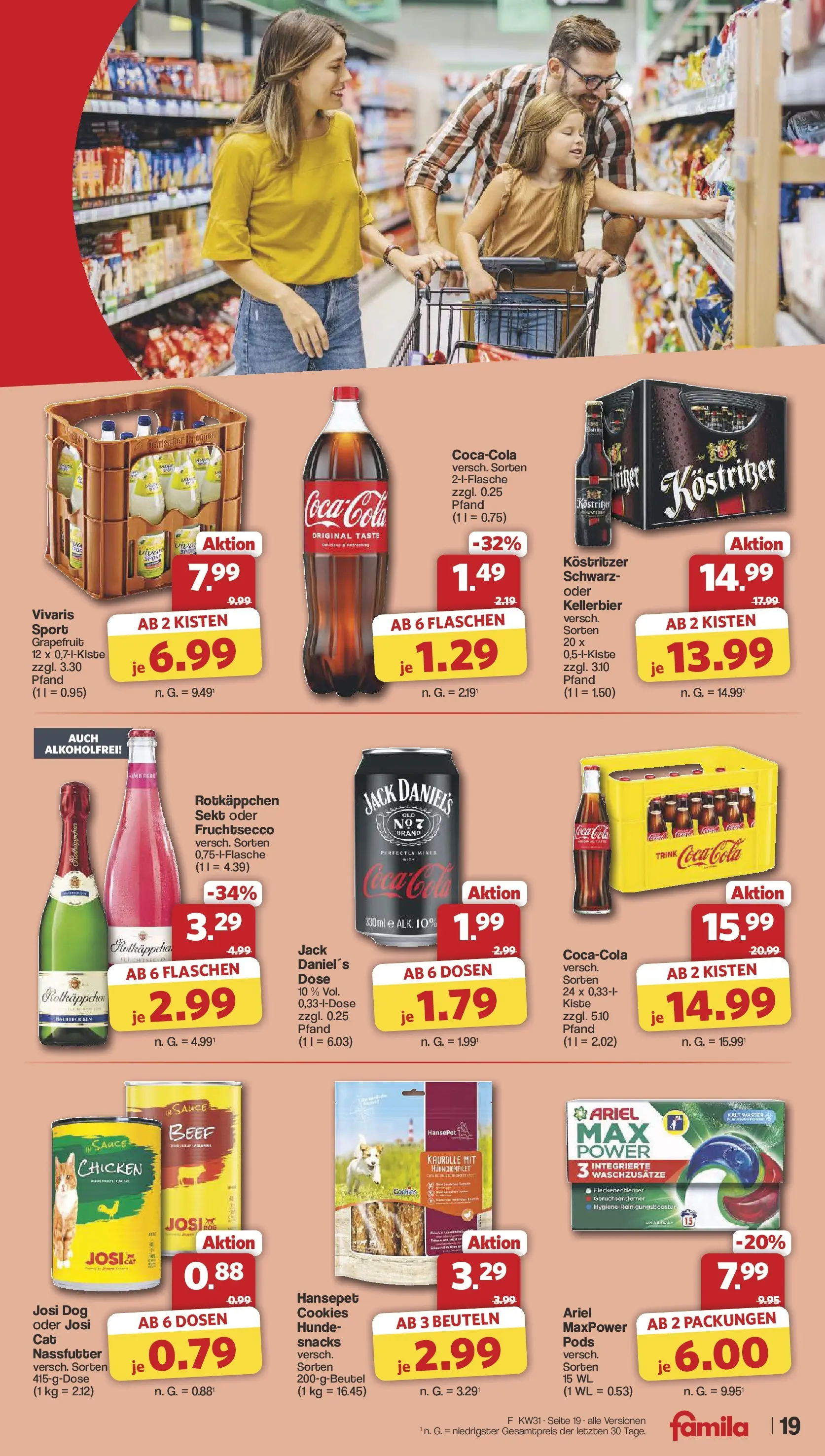 Famila Nordwest - Famila: Wochenangebote (ab 27.07.2026) zum Blättern | Seite: 19 | Produkte: Ariel, Grapefruit, Fleckenentferner, Rotkäppchen