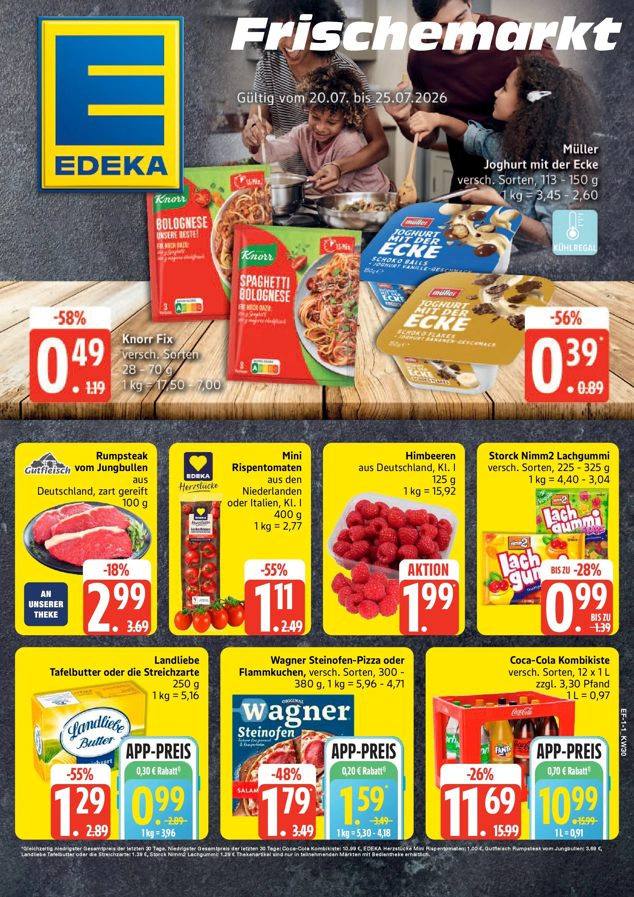 Edeka prospekt Hamburg (ab 20.07.2026) » Angebote Online | Seite: 1 | Produkte: Himbeeren, Rumpsteak, Butter, Knorr