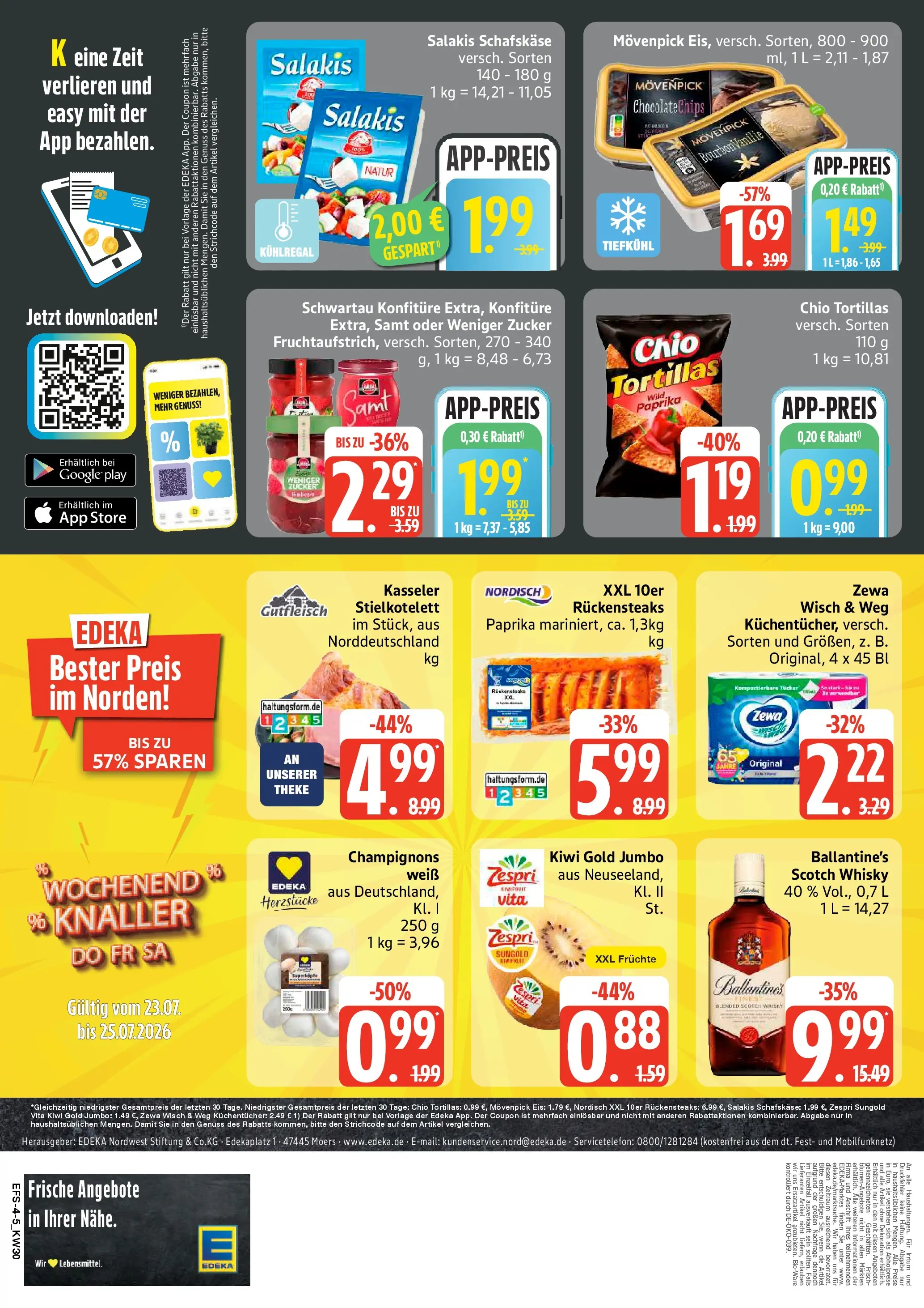 Edeka prospekt Ostseebad Prerow (ab 20.07.2026) » Angebote Online | Seite: 4 | Produkte: Whisky, Movenpick eis, Paprika, Kiwi