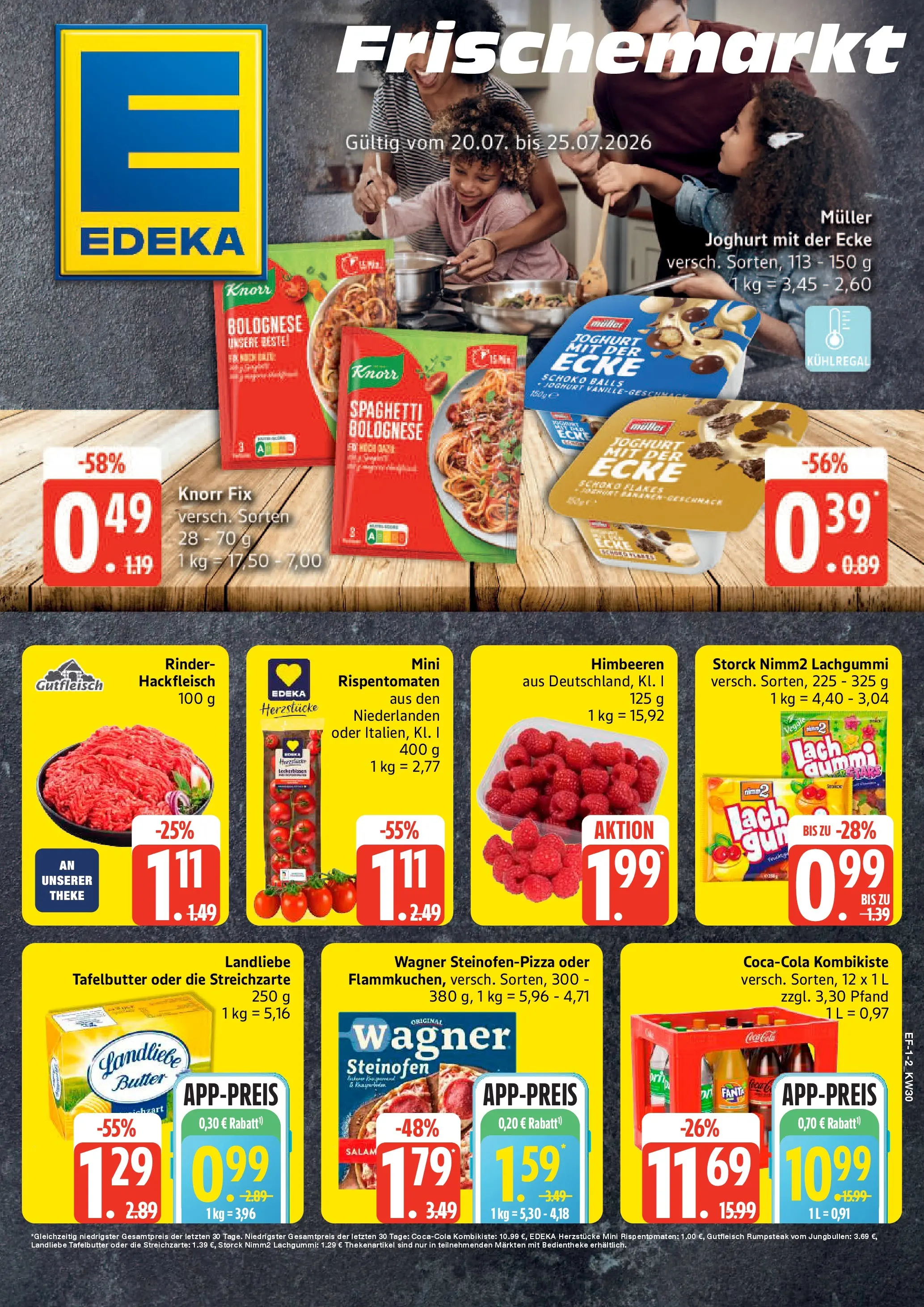 Edeka prospekt Rendsburg (ab 20.07.2026) » Angebote Online | Seite: 1 | Produkte: Rumpsteak, Butter, Knorr, Hackfleisch