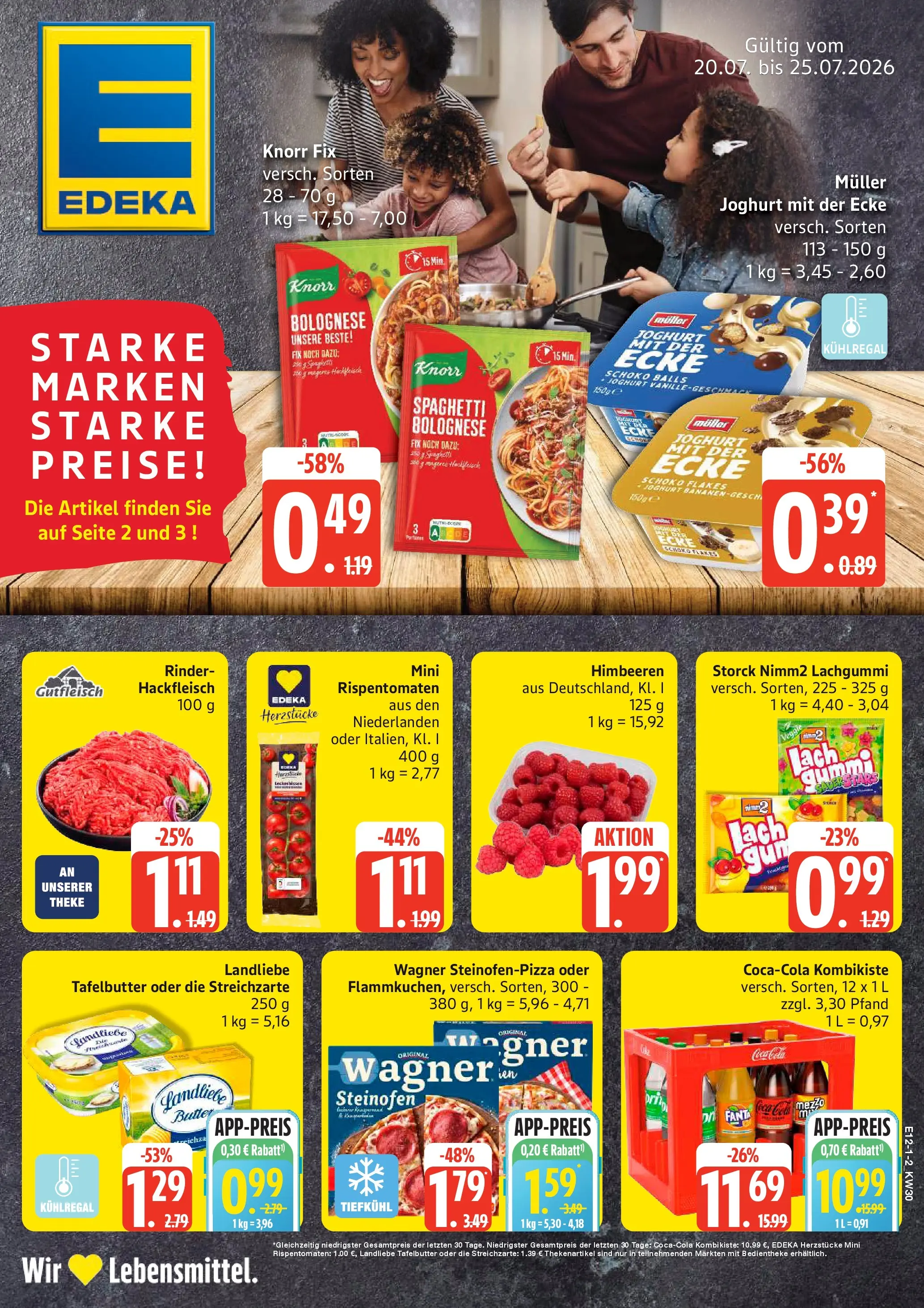 Edeka prospekt Kiel (ab 20.07.2026) » Angebote Online | Seite: 1 | Produkte: Knorr fix, Coca cola, Cola, Knorr