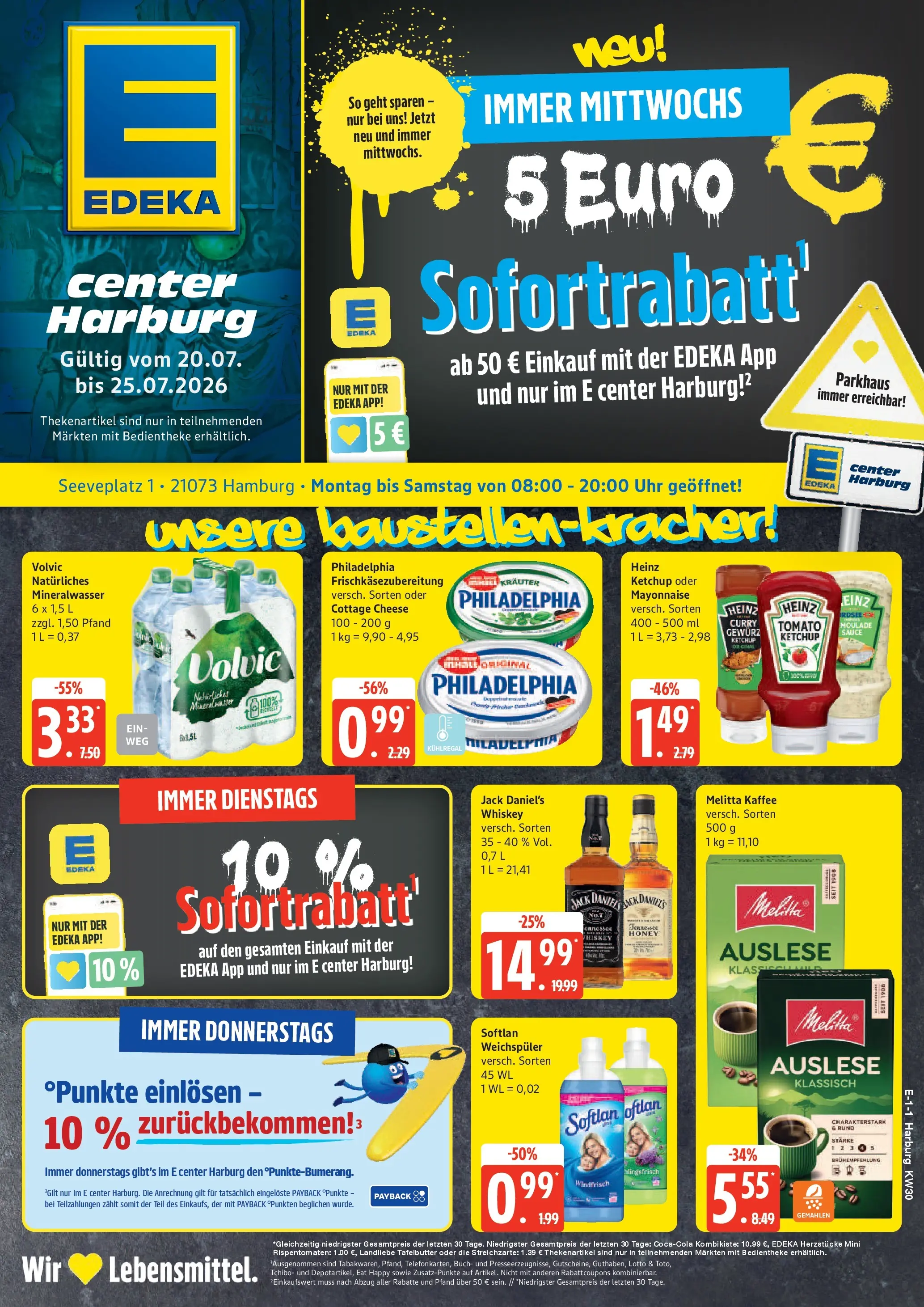 Edeka prospekt Hamburg (ab 20.07.2026) » Angebote Online | Seite: 1 | Produkte: Kaffee, Mineralwasser, Weichspüler, Volvic