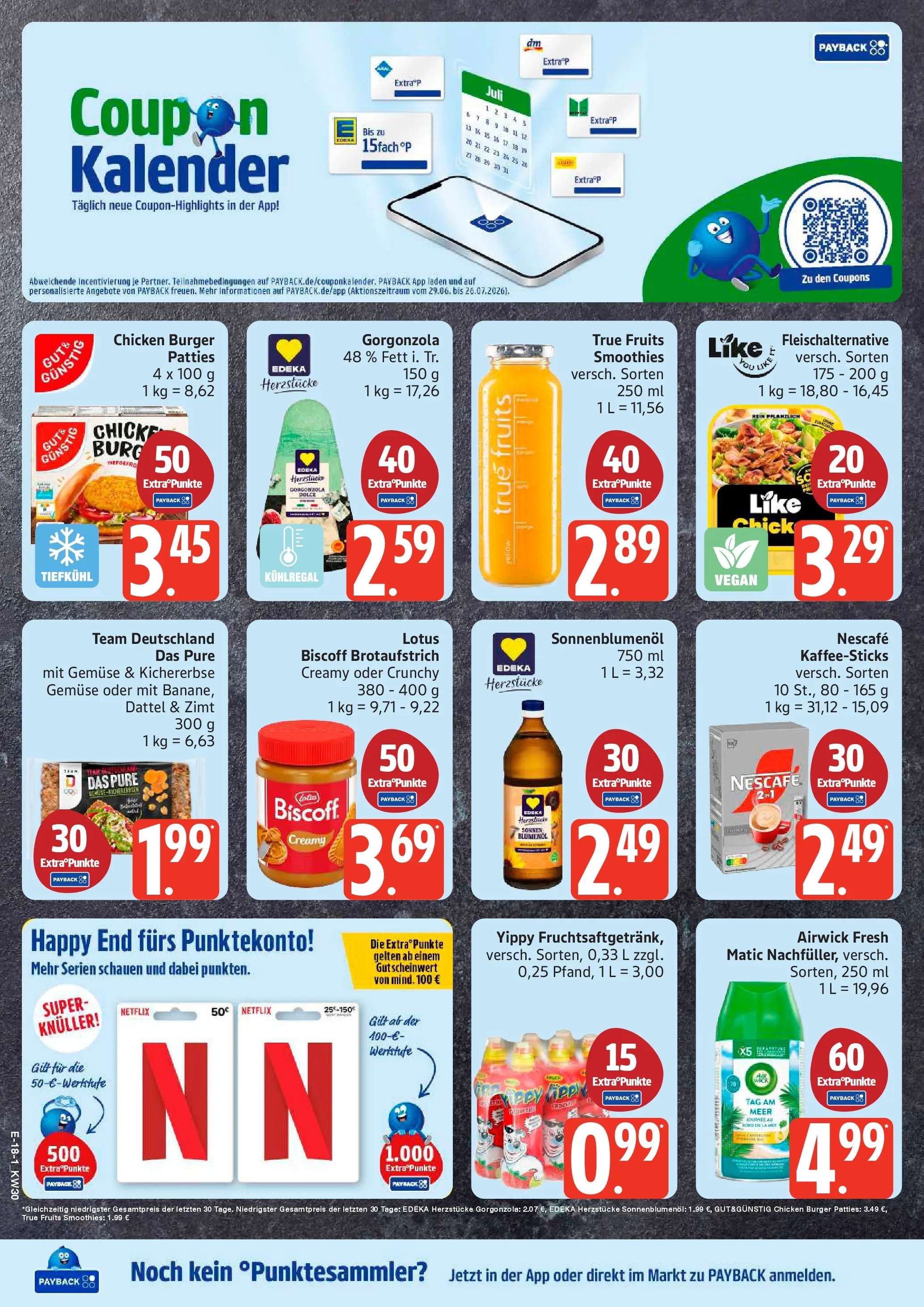 Edeka prospekt Hamburg (ab 20.07.2026) » Angebote Online | Seite: 21 | Produkte: Sonnenblumenol, Burger, Gemüse, Dattel