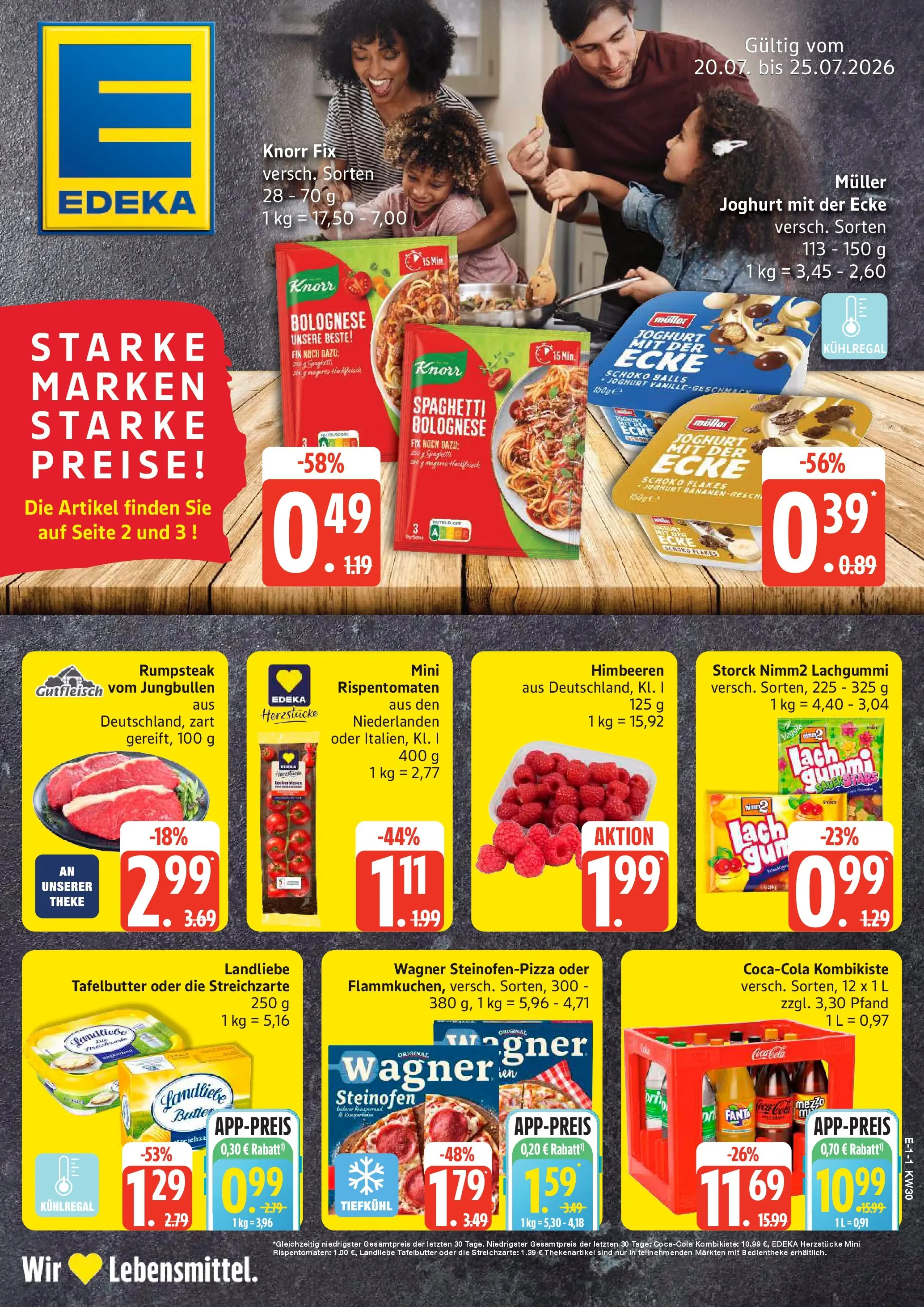 Edeka prospekt Hamburg (ab 20.07.2026) » Angebote Online | Seite: 1 | Produkte: Himbeeren, Rumpsteak, Fanta, Joghurt