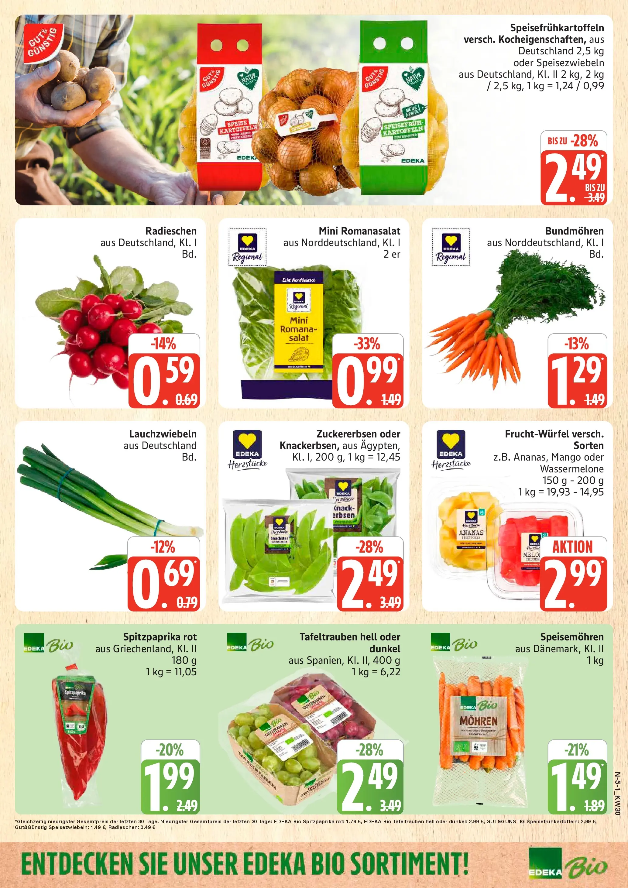 Edeka prospekt Schleswig (ab 20.07.2026) » Angebote Online | Seite: 5 | Produkte: Ananas, Mohren, Kartoffeln, Wassermelone