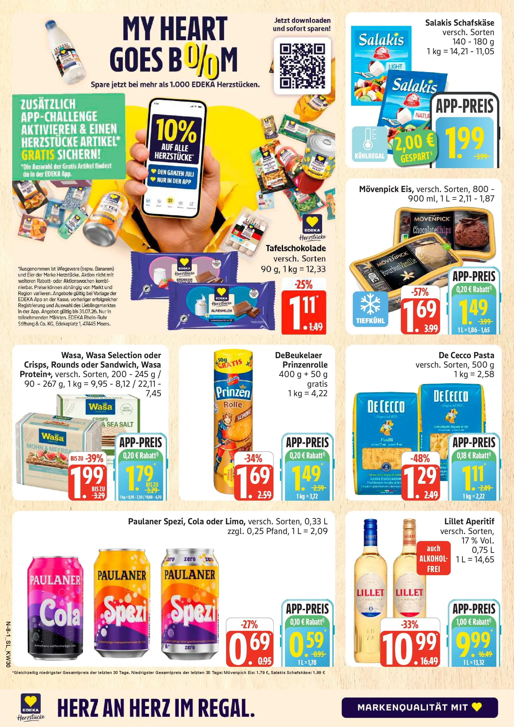 Edeka prospekt Schleswig (ab 20.07.2026) » Angebote Online | Seite: 8 | Produkte: Eier, Lillet, Eis, Paulaner