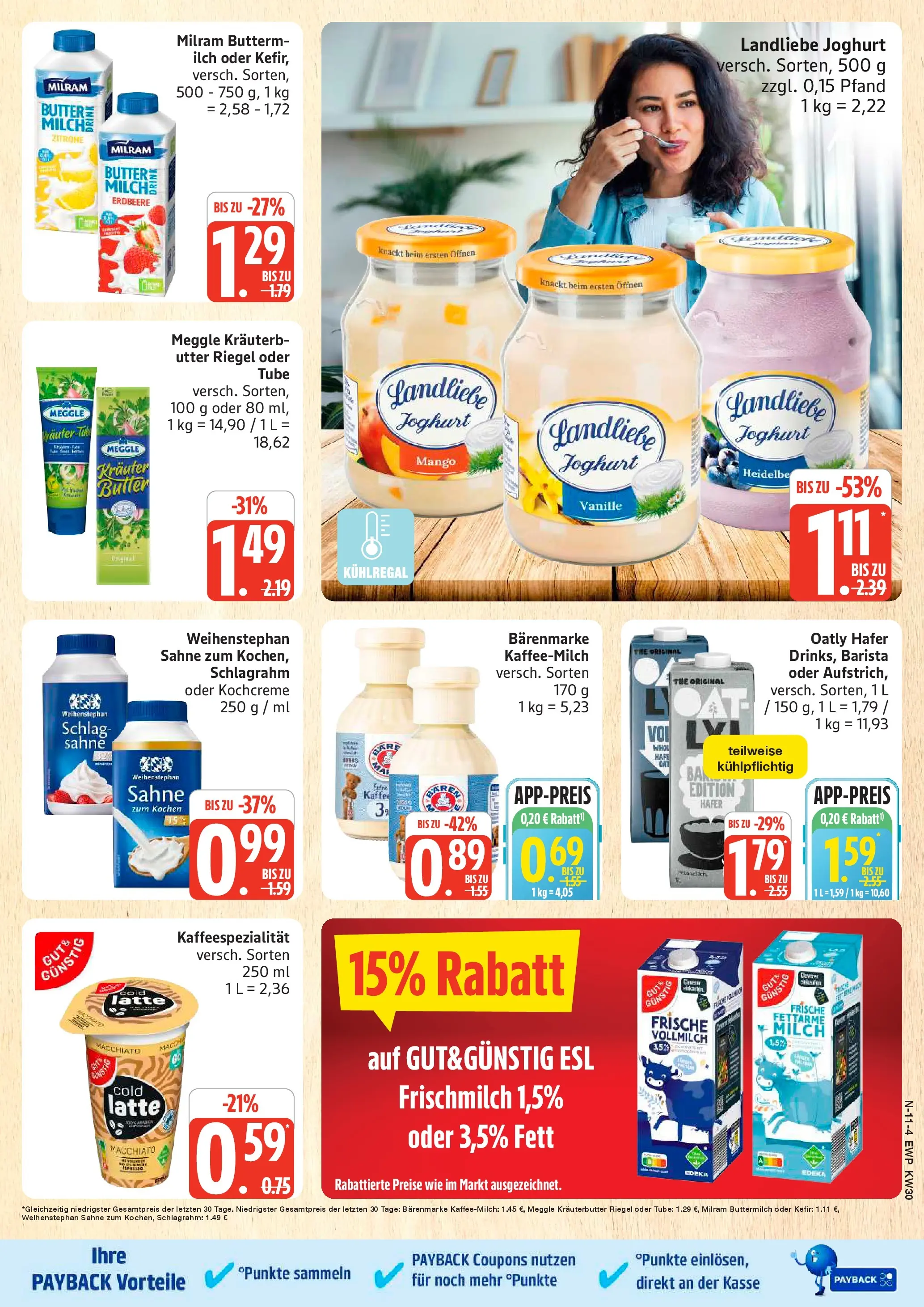 Edeka prospekt Rostock (ab 20.07.2026) » Angebote Online | Seite: 11 | Produkte: Joghurt, Kräuterbutter, Milram, Sahne