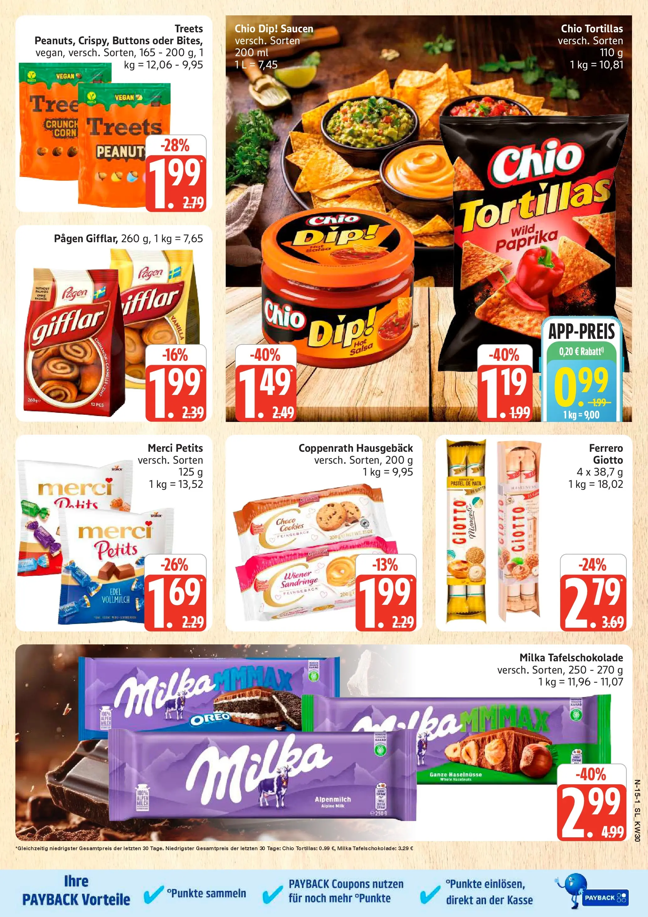 Edeka prospekt Schleswig (ab 20.07.2026) » Angebote Online | Seite: 15 | Produkte: Merci, Milka, Paprika, Chio tortillas