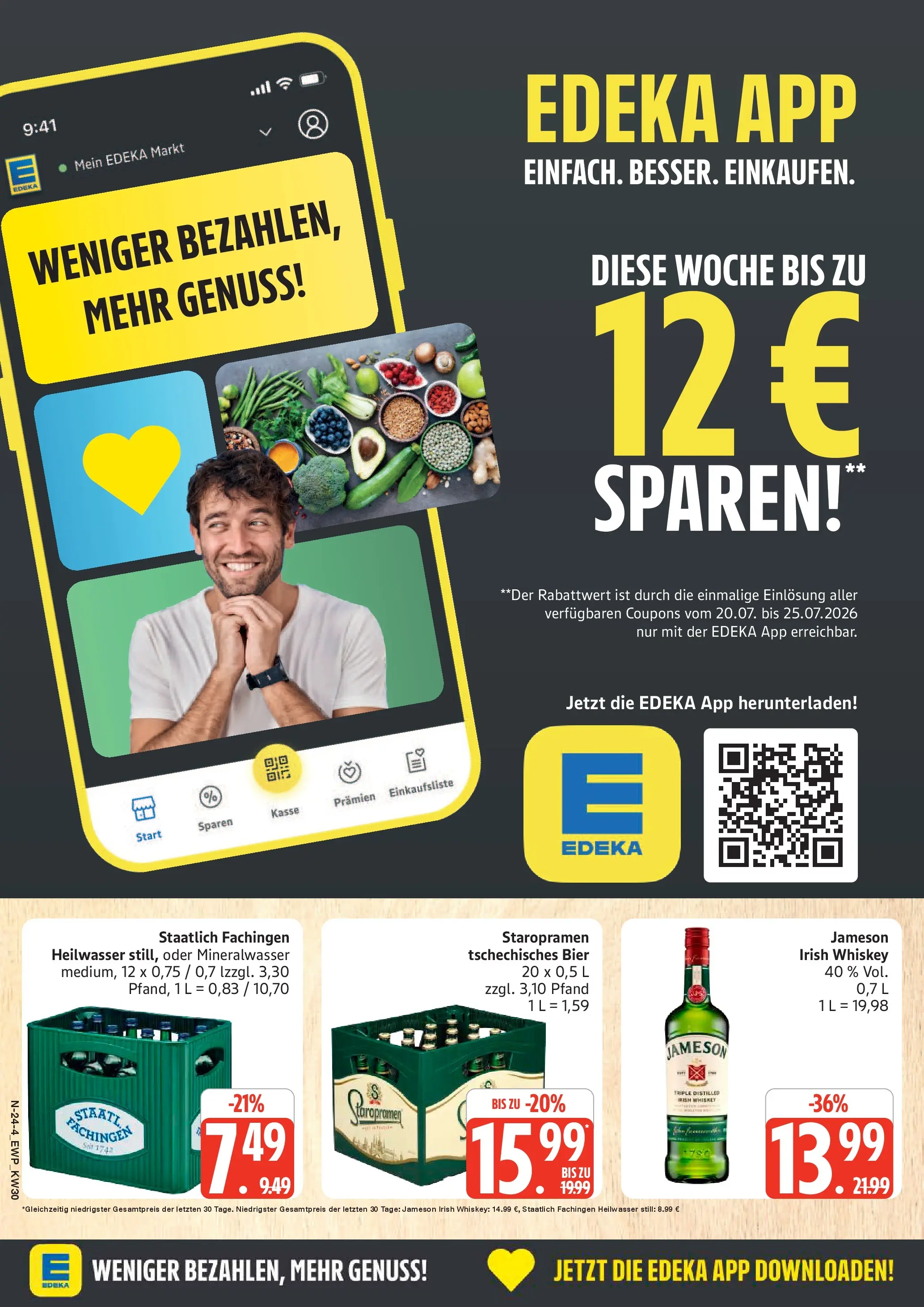Edeka prospekt Rostock (ab 20.07.2026) » Angebote Online | Seite: 24 | Produkte: Bier, Jameson, Mineralwasser, Whiskey