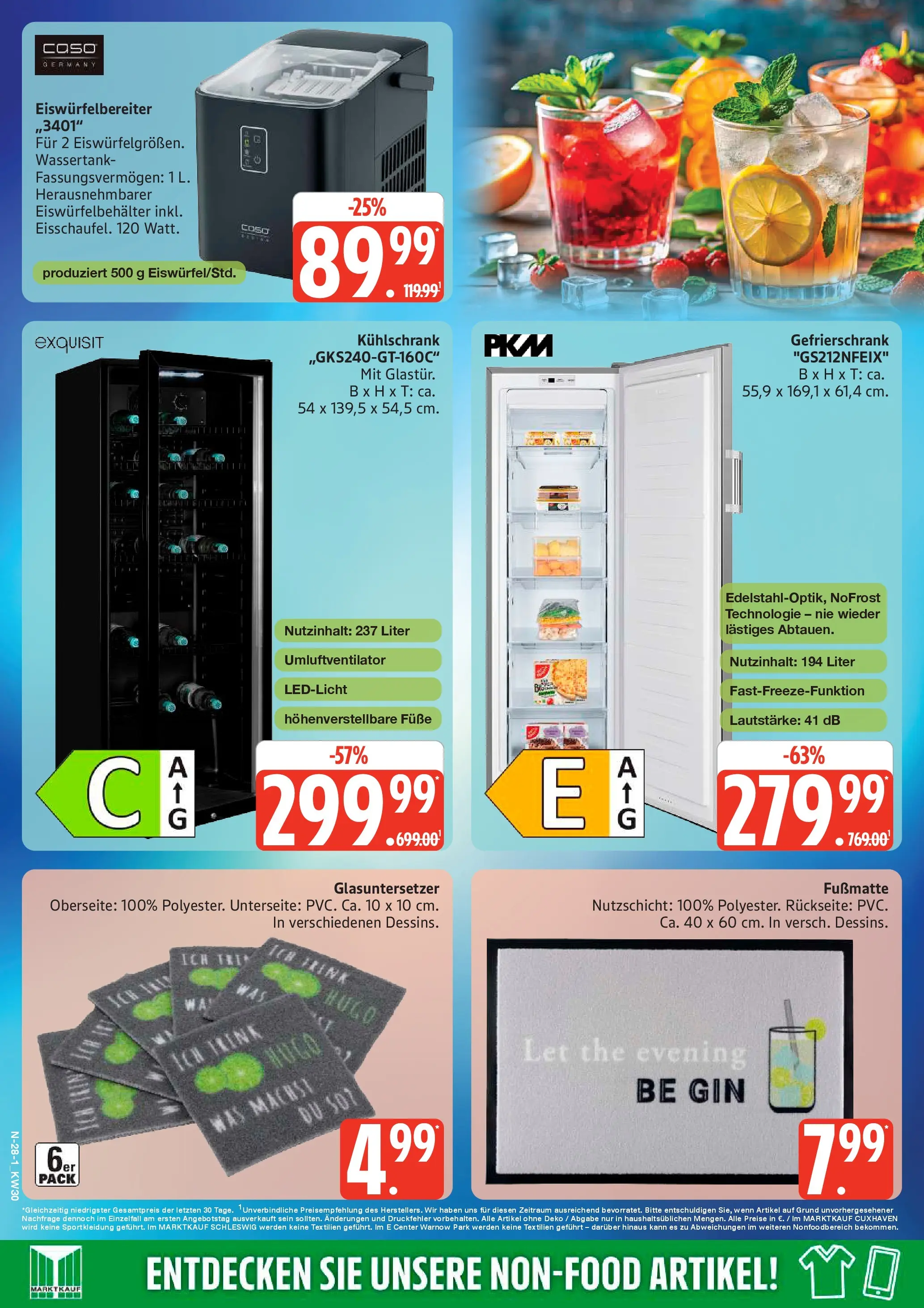 Edeka prospekt Schleswig (ab 20.07.2026) » Angebote Online | Seite: 28 | Produkte: Gefrierschrank, Kühlschrank, Gin, Hugo