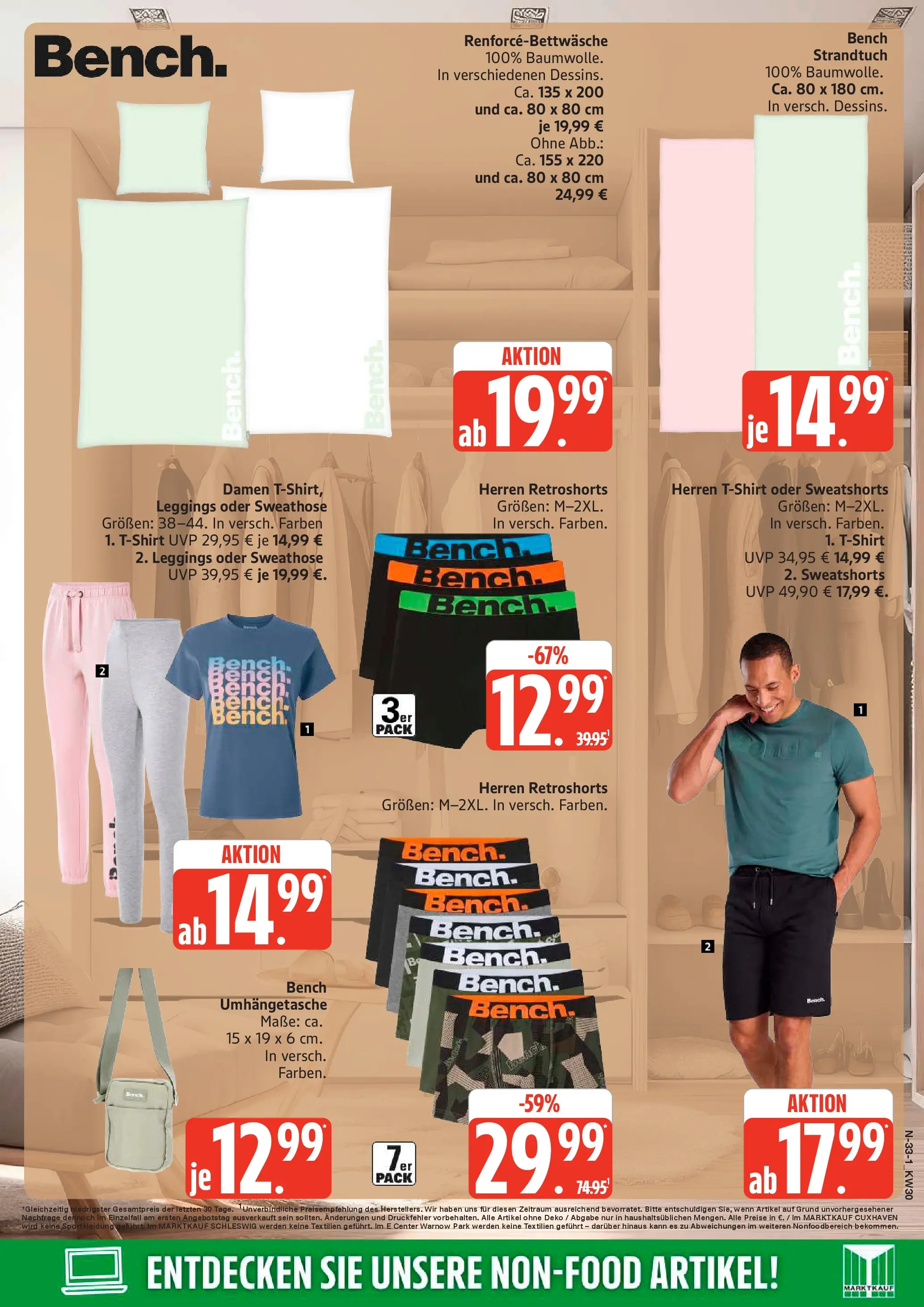 Edeka prospekt Schleswig (ab 20.07.2026) » Angebote Online | Seite: 33 | Produkte: Sweathose, Sweatshorts, Strandtuch, Leggings