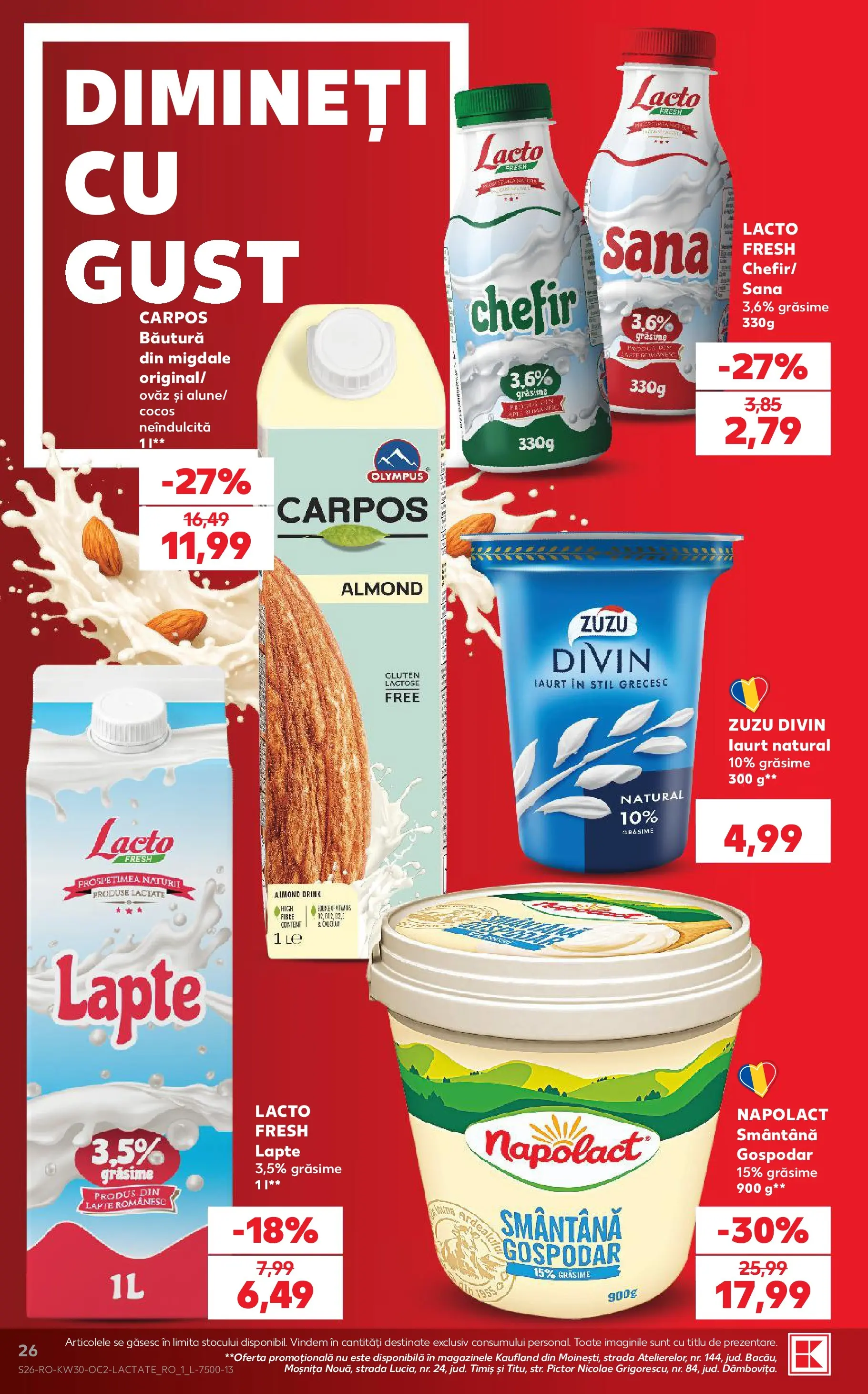 Kaufland Viseu de Sus 22.07.2026 - Revista si Oferta | Pagină: 26 | Produse: Migdale, Lapte, Iaurt, Smântână