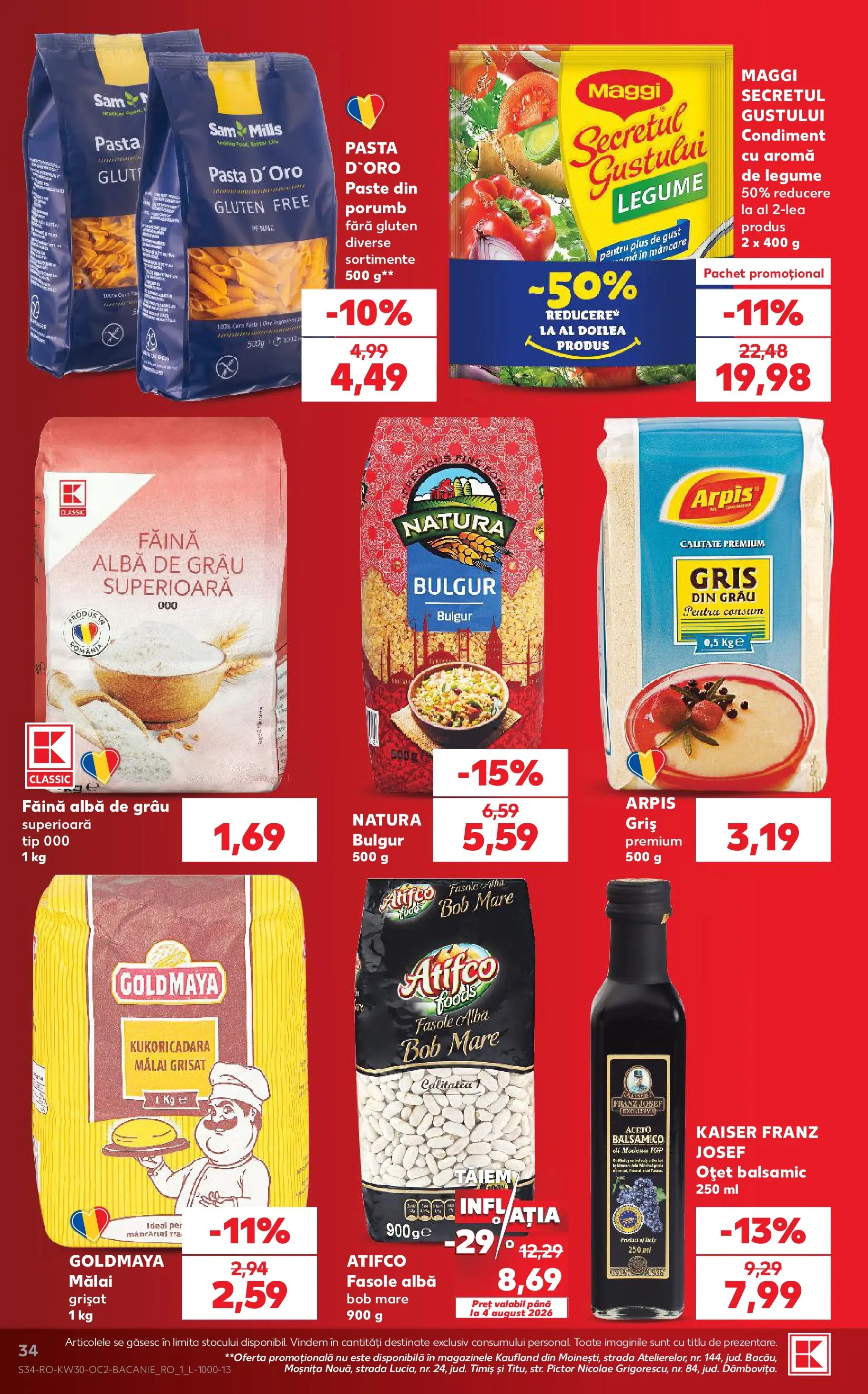 Kaufland Iași 22.07.2026 || Revista si Oferte | Pagină: 34 | Produse: Făină, Mălai, Paste, Legume Kaufland Iași 22.07.2026 - Revista si Oferta | Pagină: 34 | Produse: Făină, Mălai, Paste, Legume