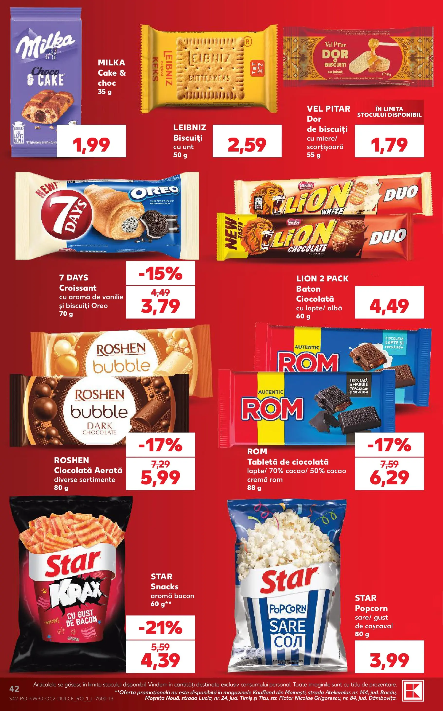 Kaufland Viseu de Sus 22.07.2026 - Revista si Oferta | Pagină: 42 | Produse: Cașcaval, Unt, Biscuiți, Sare