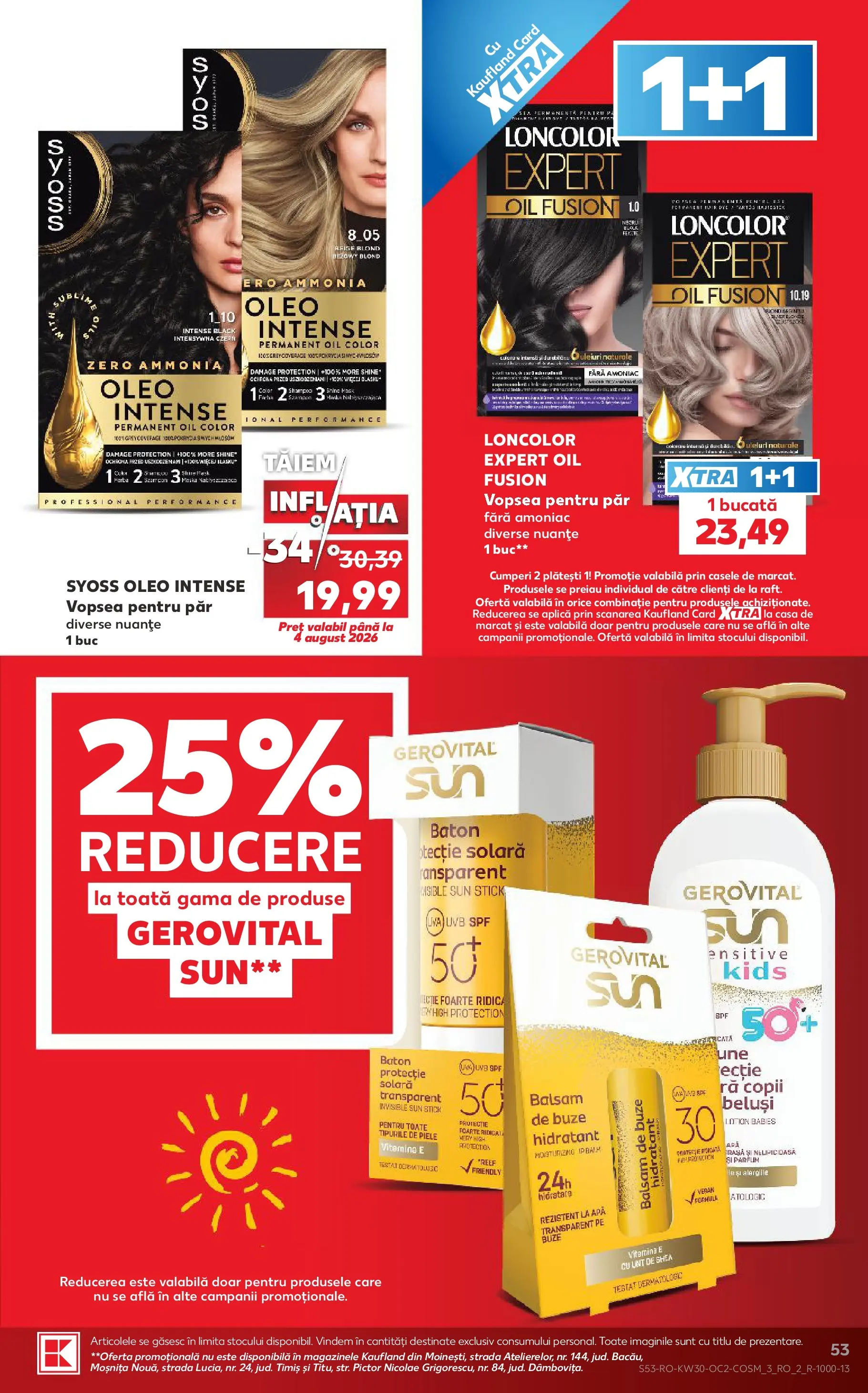 Kaufland Miercurea Ciuc 22.07.2026 || Revista si Oferte | Pagină: 53 | Produse: Vopsea, Balsam, Unt, Apă Kaufland Miercurea Ciuc 22.07.2026 - Revista si Oferta | Pagină: 53 | Produse: Vopsea, Balsam, Unt, Apă