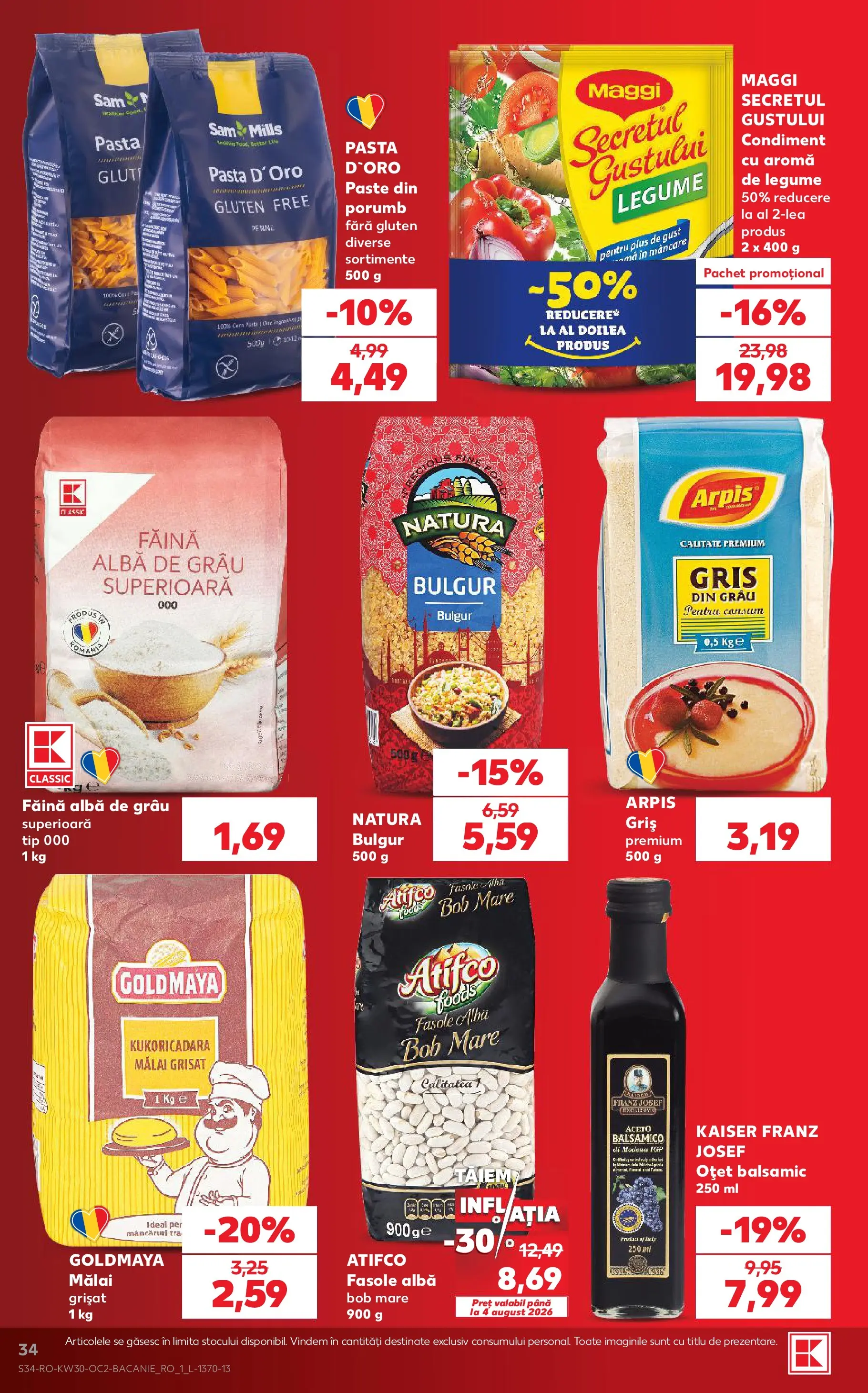 Kaufland Miercurea Ciuc 22.07.2026 || Revista si Oferte | Pagină: 34 | Produse: Făină, Mălai, Paste, Legume Kaufland Miercurea Ciuc 22.07.2026 - Revista si Oferta | Pagină: 34 | Produse: Făină, Mălai, Paste, Legume