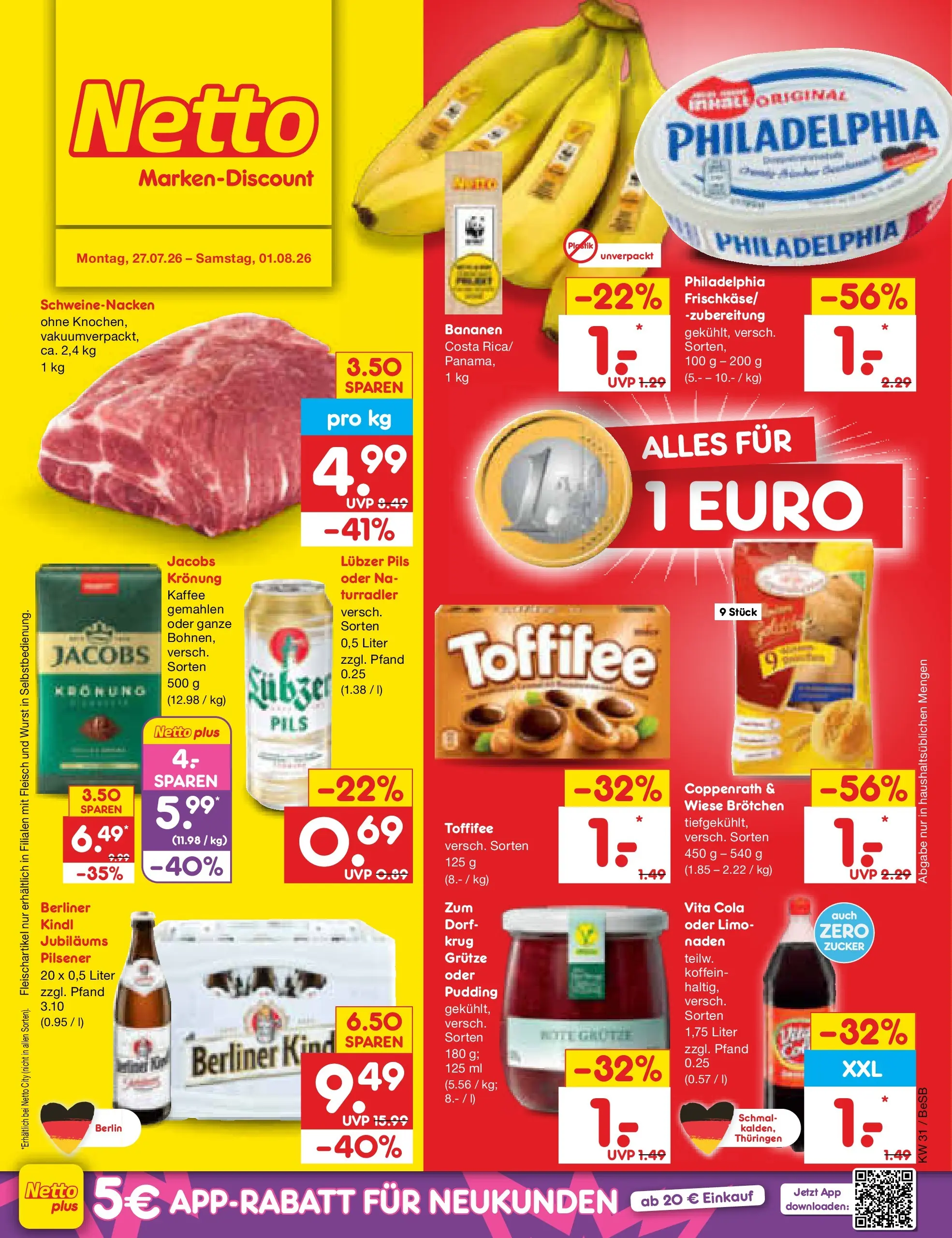 Netto Marken-Discount Prospekt Berlin-Prenzlauer Berg (ab 27.07.2026) ยป Angebote | Seite: 1 | Produkte: Philadelphia, Pils, Pudding, Zucker Netto Marken-Discount Prospekt Berlin-Prenzlauer Berg (ab 27.07.2026) ยป Angebote | Seite: 1 | Produkte: Philadelphia, Pils, Pudding, Zucker