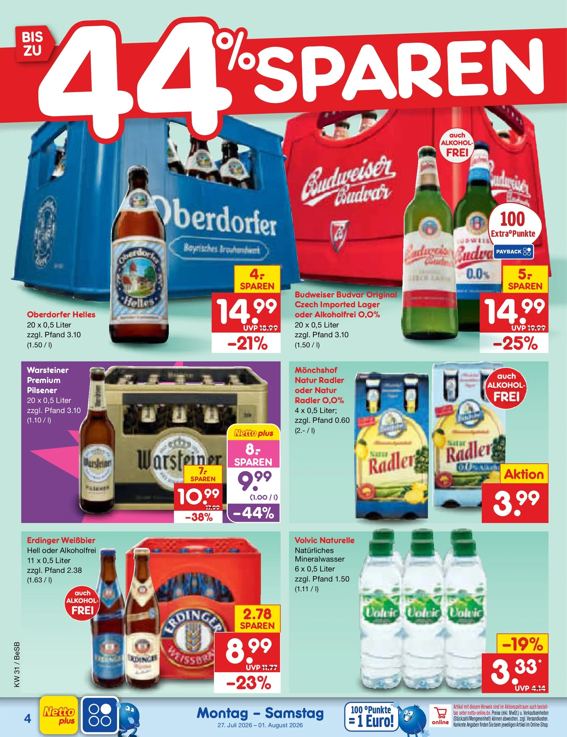 Netto Marken-Discount Prospekt Berlin-Prenzlauer Berg (ab 27.07.2026) ยป Angebote | Seite: 4 | Produkte: Monchshof, Warsteiner, Budweiser, Volvic Netto Marken-Discount Prospekt Berlin-Prenzlauer Berg (ab 27.07.2026) ยป Angebote | Seite: 4 | Produkte: Monchshof, Warsteiner, Budweiser, Volvic