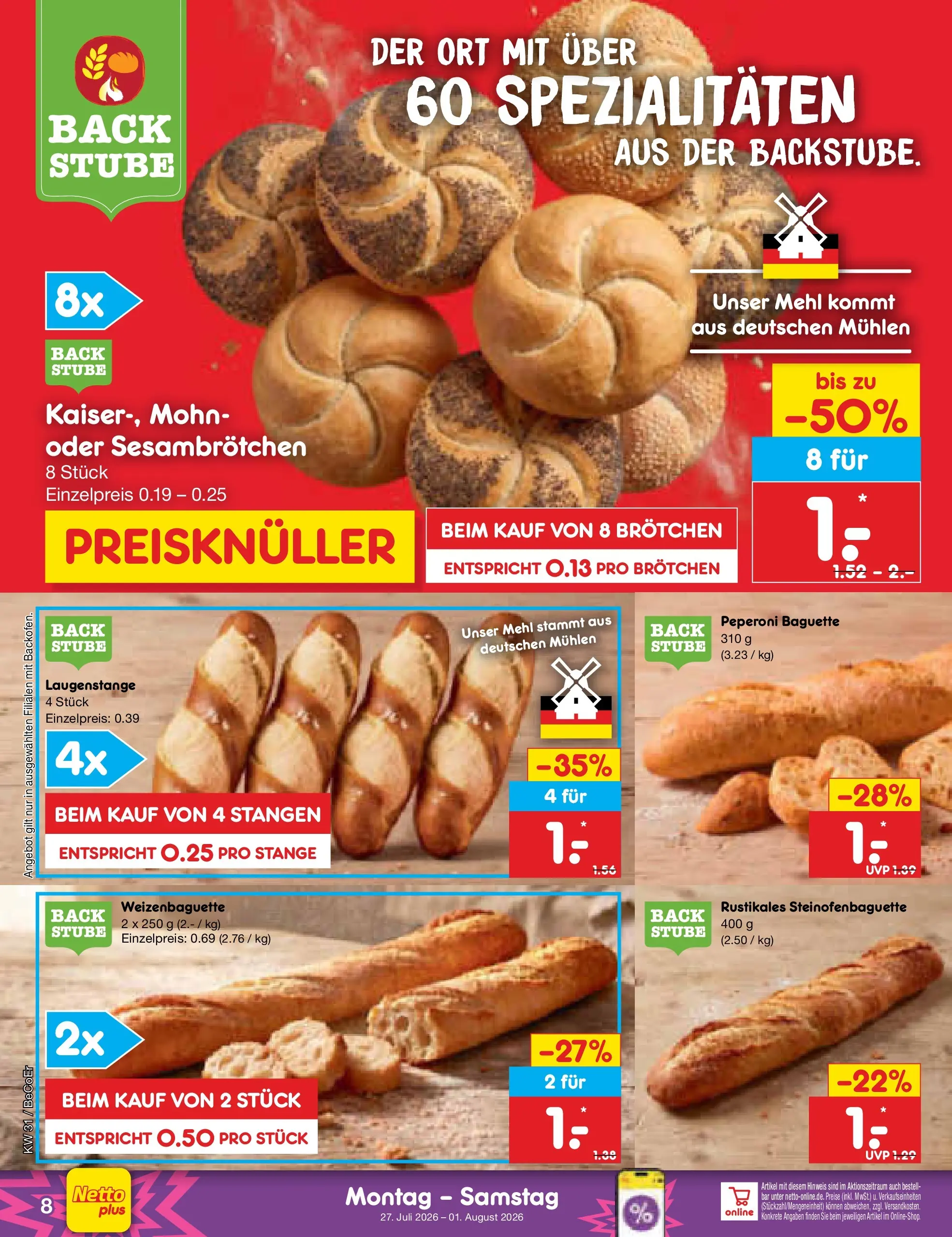 Netto Marken-Discount Prospekt Berlin-Prenzlauer Berg (ab 27.07.2026) ยป Angebote | Seite: 10 | Produkte: Mehl, Baguette Netto Marken-Discount Prospekt Berlin-Prenzlauer Berg (ab 27.07.2026) ยป Angebote | Seite: 10 | Produkte: Mehl, Baguette