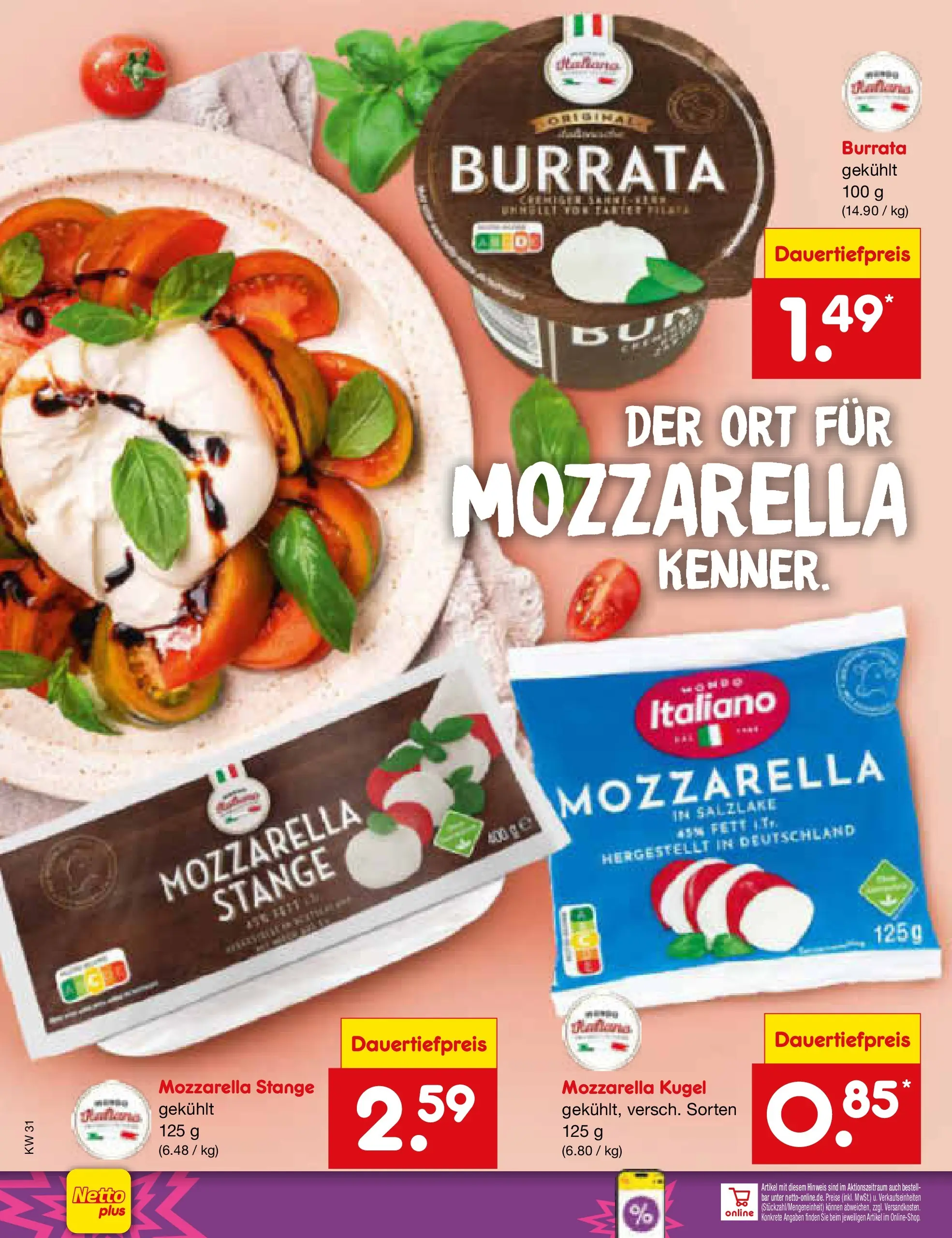 Netto Marken-Discount Prospekt Ergolding (ab 27.07.2026) ยป Angebote | Seite: 22 | Produkte: Mozzarella, Burrata Netto Marken-Discount Prospekt Ergolding (ab 27.07.2026) ยป Angebote | Seite: 22 | Produkte: Mozzarella, Burrata