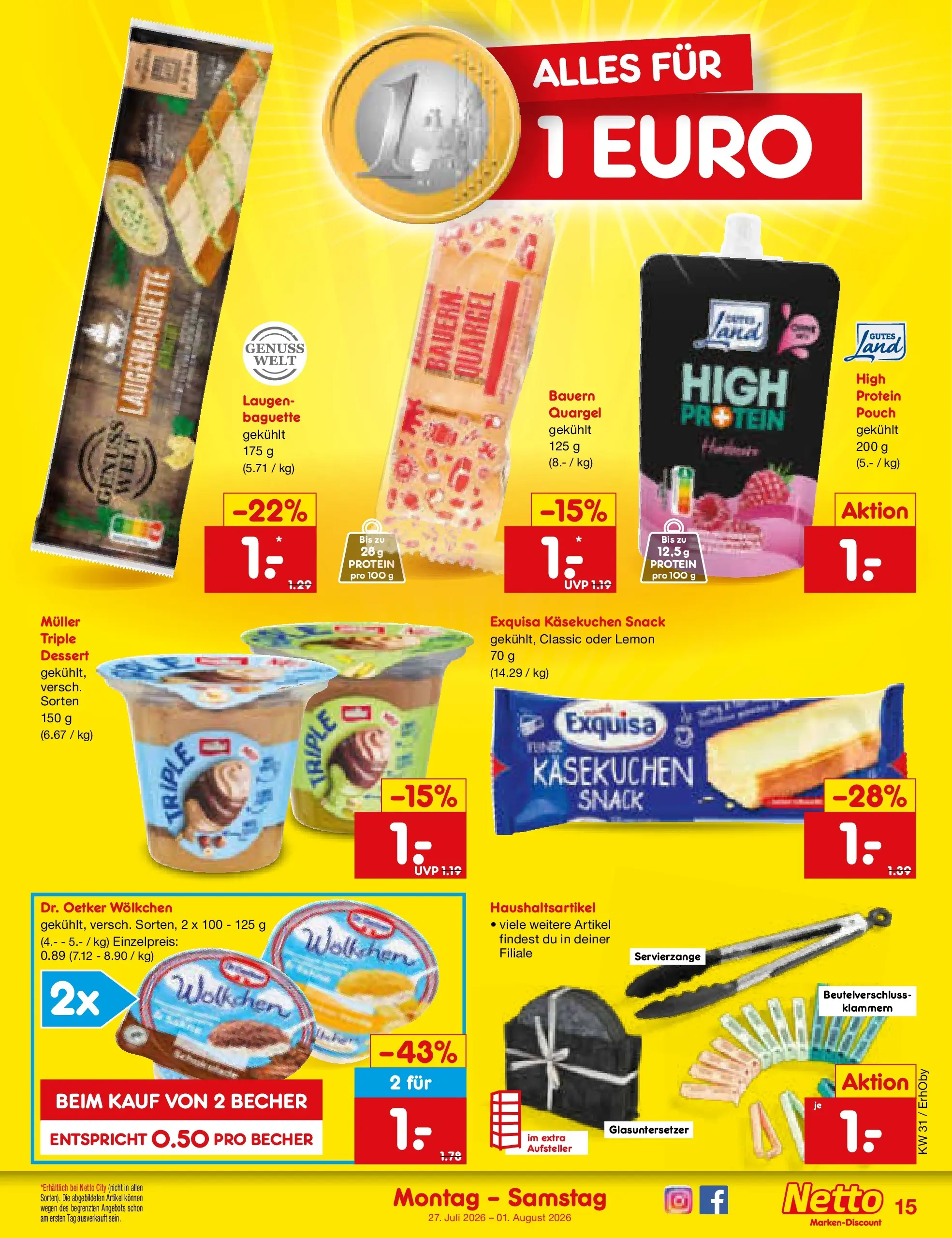 Netto Marken-Discount Prospekt Ergolding (ab 27.07.2026) ยป Angebote | Seite: 25 | Produkte: Baguette, Exquisa Netto Marken-Discount Prospekt Ergolding (ab 27.07.2026) ยป Angebote | Seite: 25 | Produkte: Baguette, Exquisa