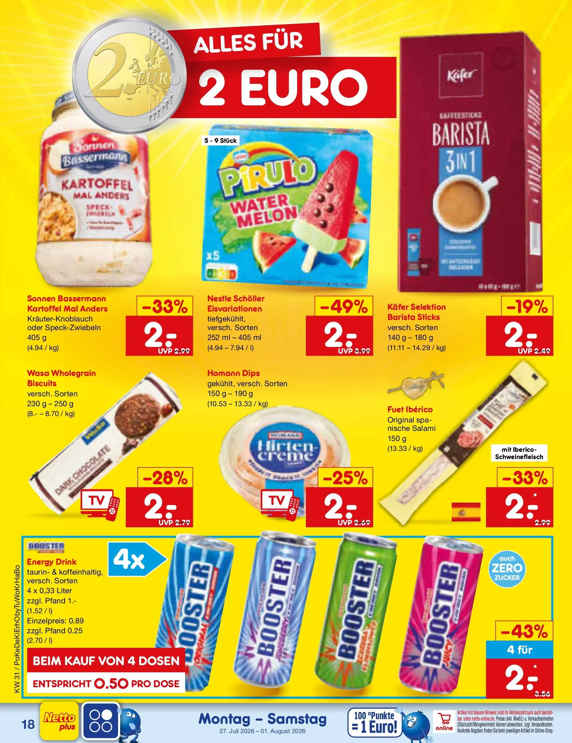 Netto Marken-Discount Prospekt Ergolding (ab 27.07.2026) ยป Angebote | Seite: 28 | Produkte: Energy, Zucker, Salami, Schweinefleisch Netto Marken-Discount Prospekt Ergolding (ab 27.07.2026) ยป Angebote | Seite: 28 | Produkte: Energy, Zucker, Salami, Schweinefleisch