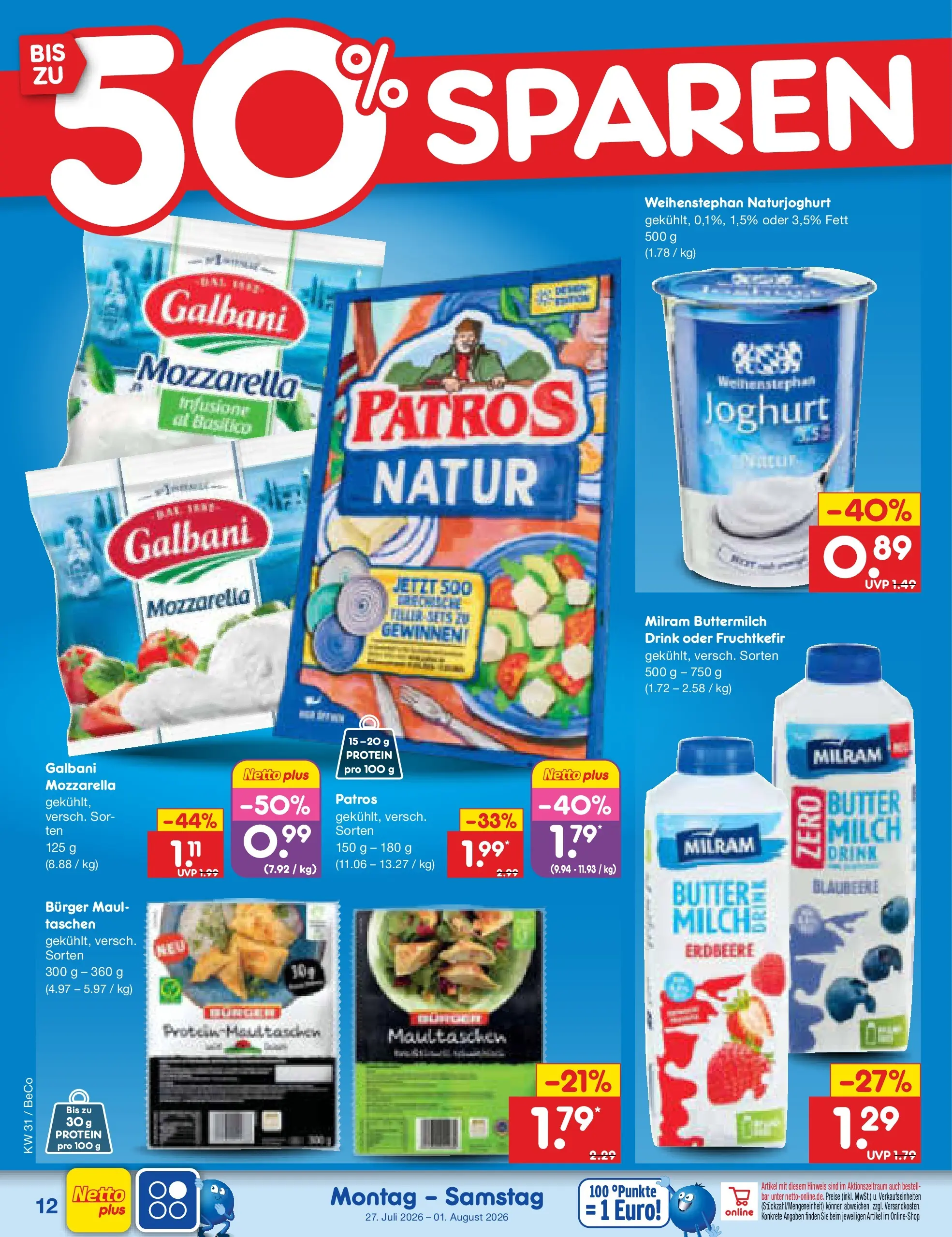 Netto Marken-Discount Prospekt Berlin-Prenzlauer Berg (ab 27.07.2026) ยป Angebote | Seite: 20 | Produkte: Buttermilch, Milch, Joghurt, Burger Netto Marken-Discount Prospekt Berlin-Prenzlauer Berg (ab 27.07.2026) ยป Angebote | Seite: 20 | Produkte: Buttermilch, Milch, Joghurt, Burger