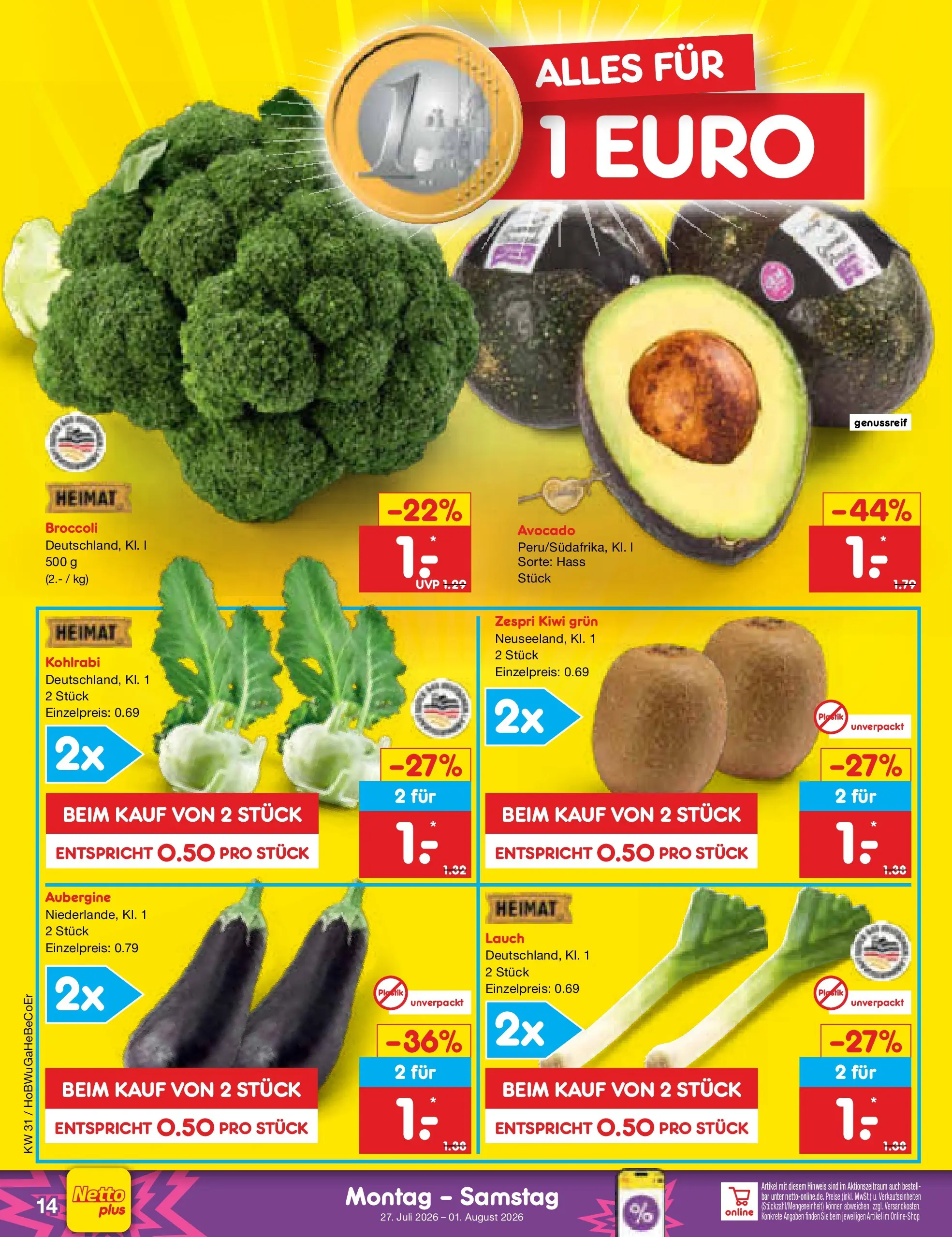 Netto Marken-Discount Prospekt Hannover (ab 27.07.2026) ยป Angebote | Seite: 24 | Produkte: Kohlrabi, Avocado, Aubergine, Kiwi Netto Marken-Discount Prospekt Hannover (ab 27.07.2026) ยป Angebote | Seite: 24 | Produkte: Kohlrabi, Avocado, Aubergine, Kiwi