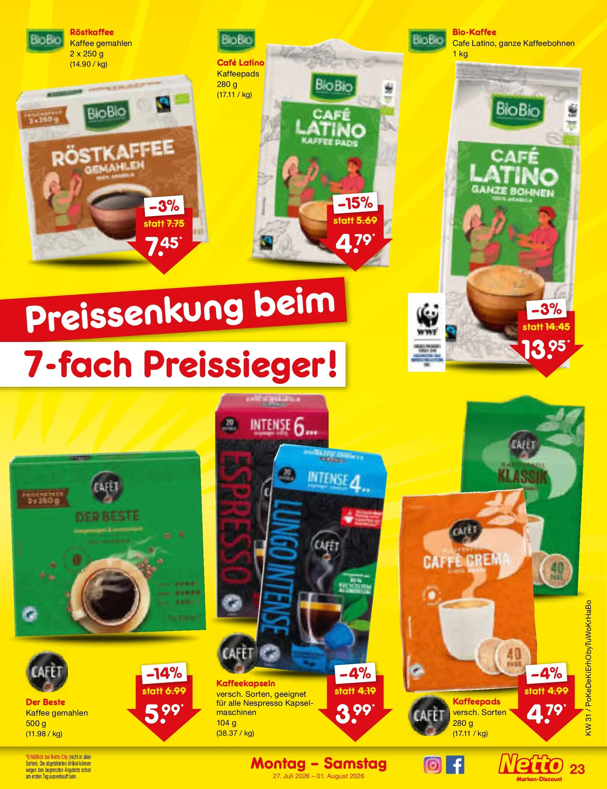 Netto Marken-Discount Prospekt Ergolding (ab 27.07.2026) ยป Angebote | Seite: 35 | Produkte: Kaffeepads, Kaffee Netto Marken-Discount Prospekt Ergolding (ab 27.07.2026) ยป Angebote | Seite: 35 | Produkte: Kaffeepads, Kaffee