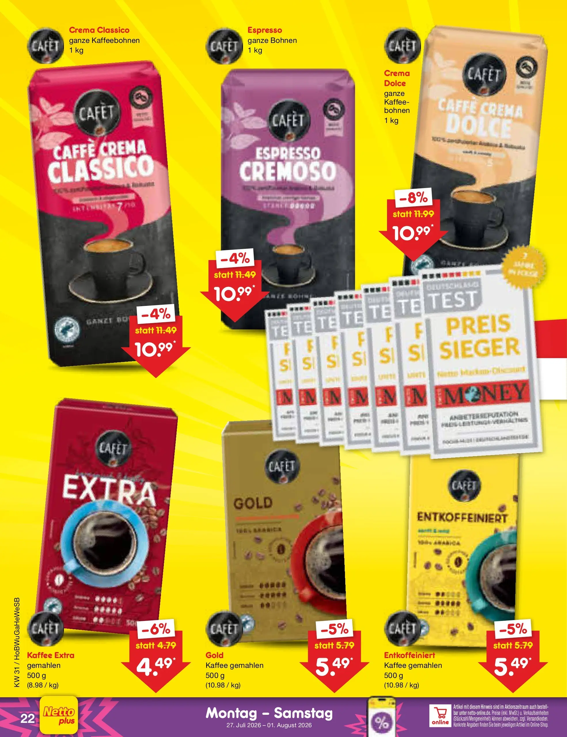 Netto Marken-Discount Prospekt Hannover (ab 27.07.2026) ยป Angebote | Seite: 34 | Produkte: Kaffee Netto Marken-Discount Prospekt Hannover (ab 27.07.2026) ยป Angebote | Seite: 34 | Produkte: Kaffee