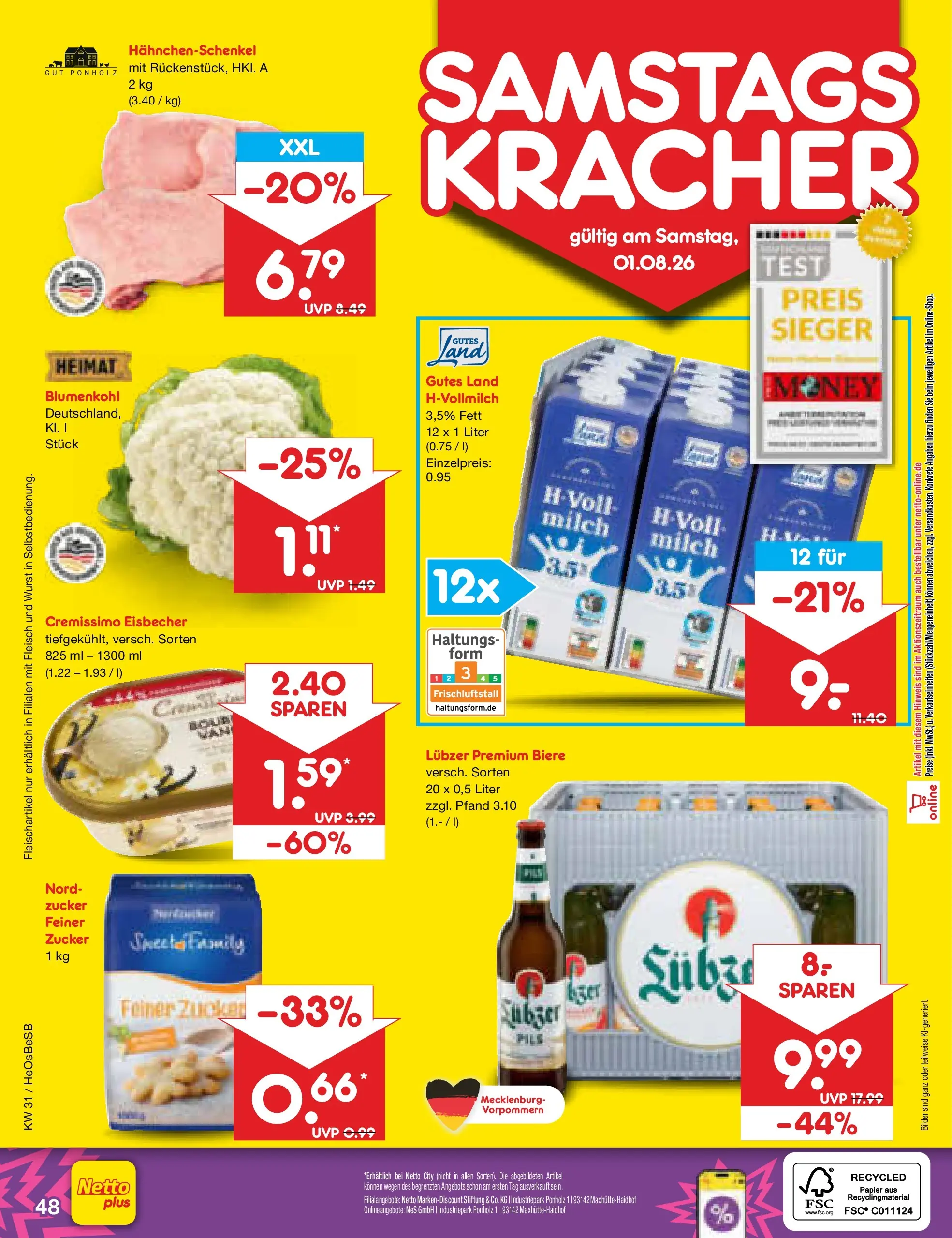Netto Marken-Discount Prospekt Rostock (ab 27.07.2026) ยป Angebote | Seite: 65 | Produkte: Milch, Zucker, Fleisch, Lubzer Netto Marken-Discount Prospekt Rostock (ab 27.07.2026) ยป Angebote | Seite: 65 | Produkte: Milch, Zucker, Fleisch, Lubzer