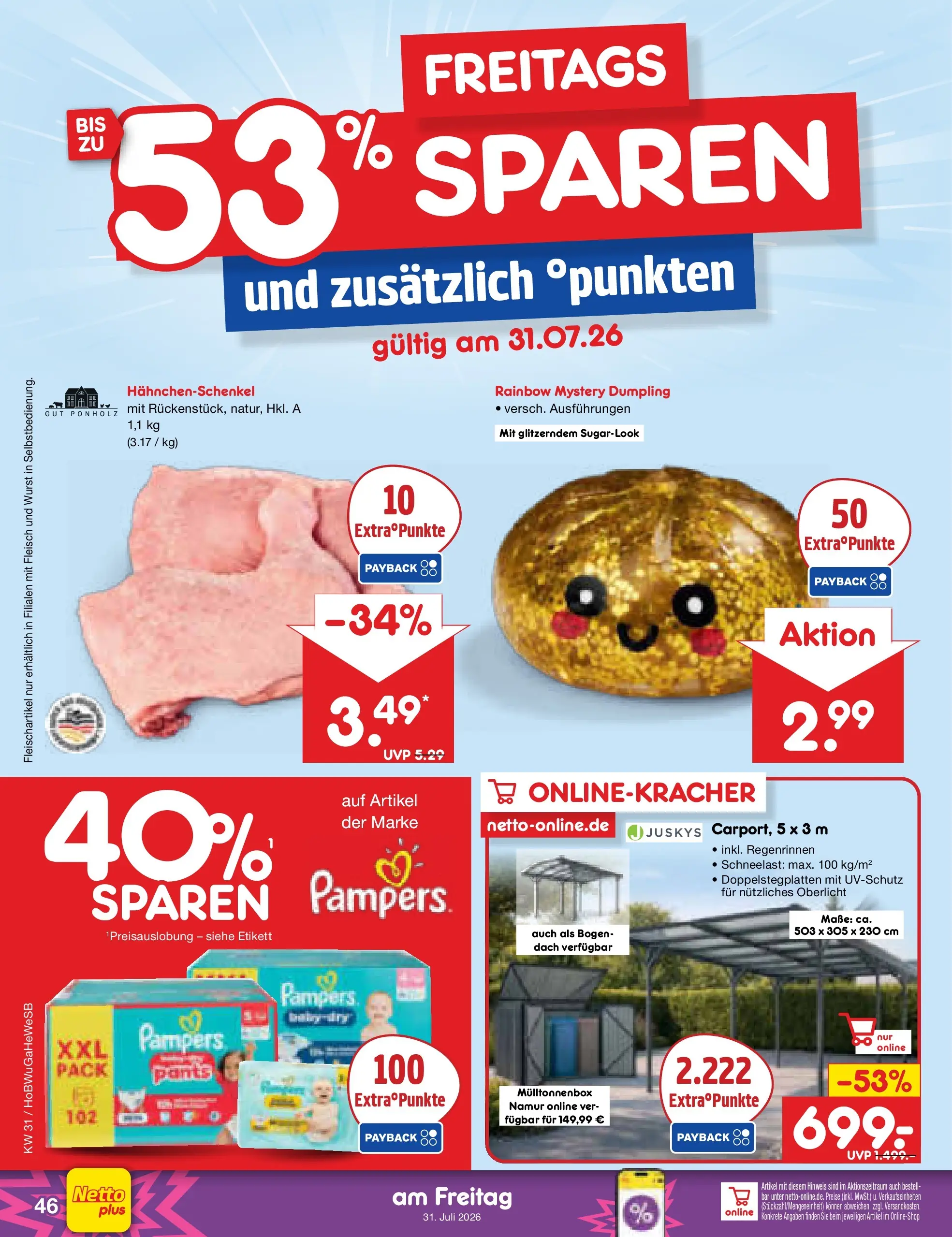 Netto Marken-Discount Prospekt Hannover (ab 27.07.2026) ยป Angebote | Seite: 65 | Produkte: Hahnchenschenkel, Pampers, Wurst, Fleisch Netto Marken-Discount Prospekt Hannover (ab 27.07.2026) ยป Angebote | Seite: 65 | Produkte: Hahnchenschenkel, Pampers, Wurst, Fleisch