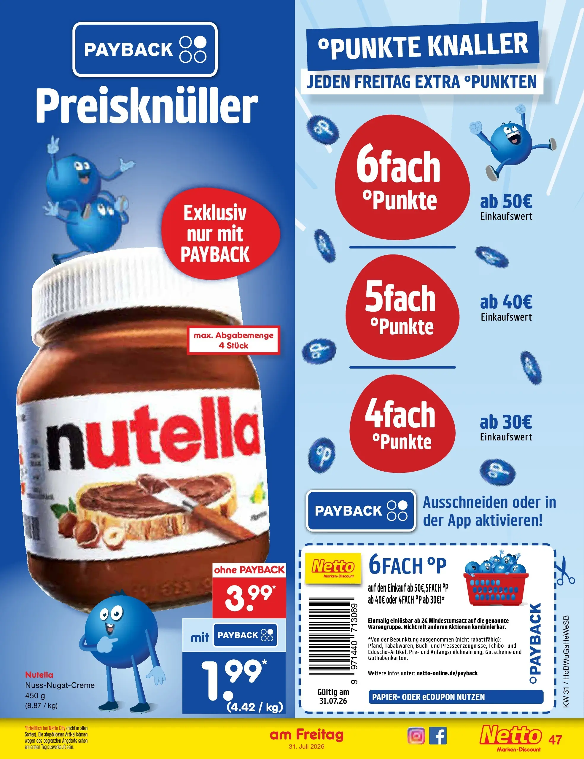 Netto Marken-Discount Prospekt Hannover (ab 27.07.2026) ยป Angebote | Seite: 66 | Produkte: Nutella Netto Marken-Discount Prospekt Hannover (ab 27.07.2026) ยป Angebote | Seite: 66 | Produkte: Nutella