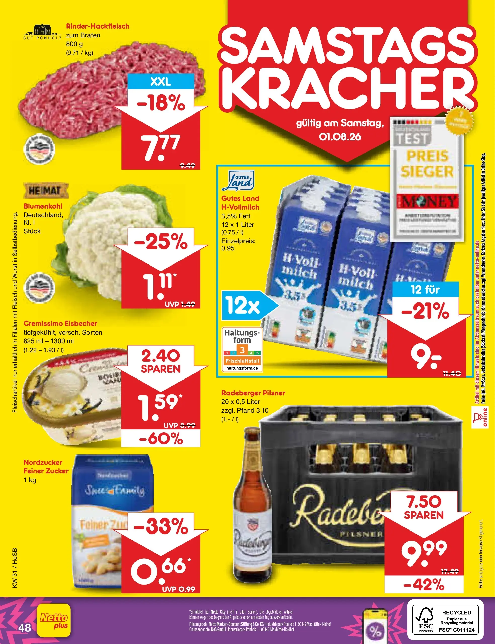 Netto Marken-Discount Prospekt Hannover (ab 27.07.2026) ยป Angebote | Seite: 67 | Produkte: Milch, Wurst, Blumenkohl, Fleisch Netto Marken-Discount Prospekt Hannover (ab 27.07.2026) ยป Angebote | Seite: 67 | Produkte: Milch, Wurst, Blumenkohl, Fleisch