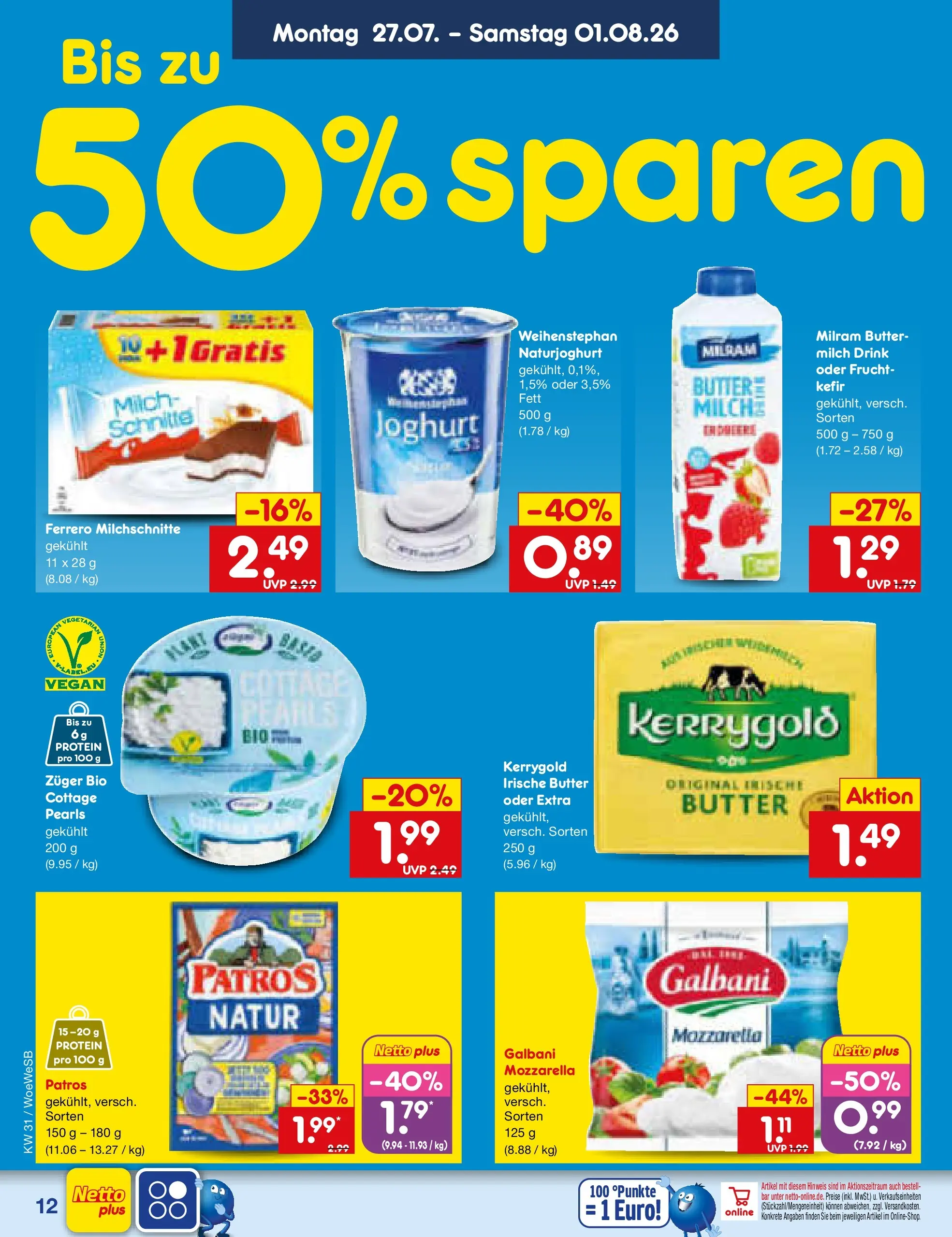 Netto Marken-Discount Prospekt Leonberg (ab 27.07.2026) » Angebote | Seite: 20 | Produkte: Kefir, Butter, Joghurt, Milram